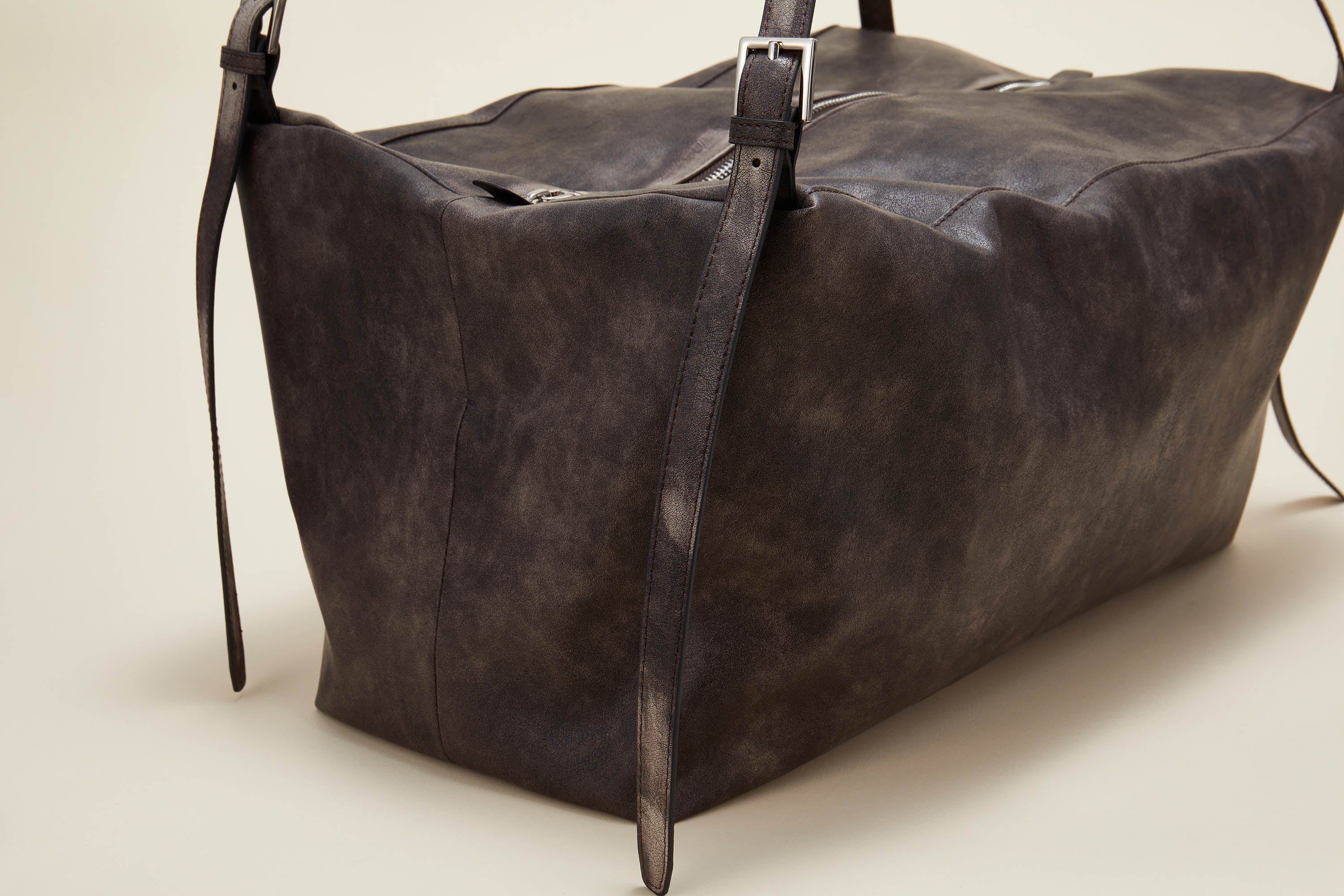 Distressed Leather Hobo Bag