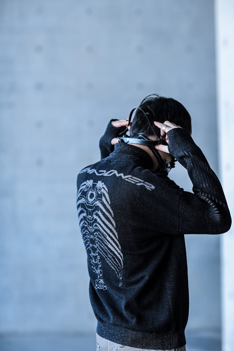 Cyber Skull Turtleneck Sweater