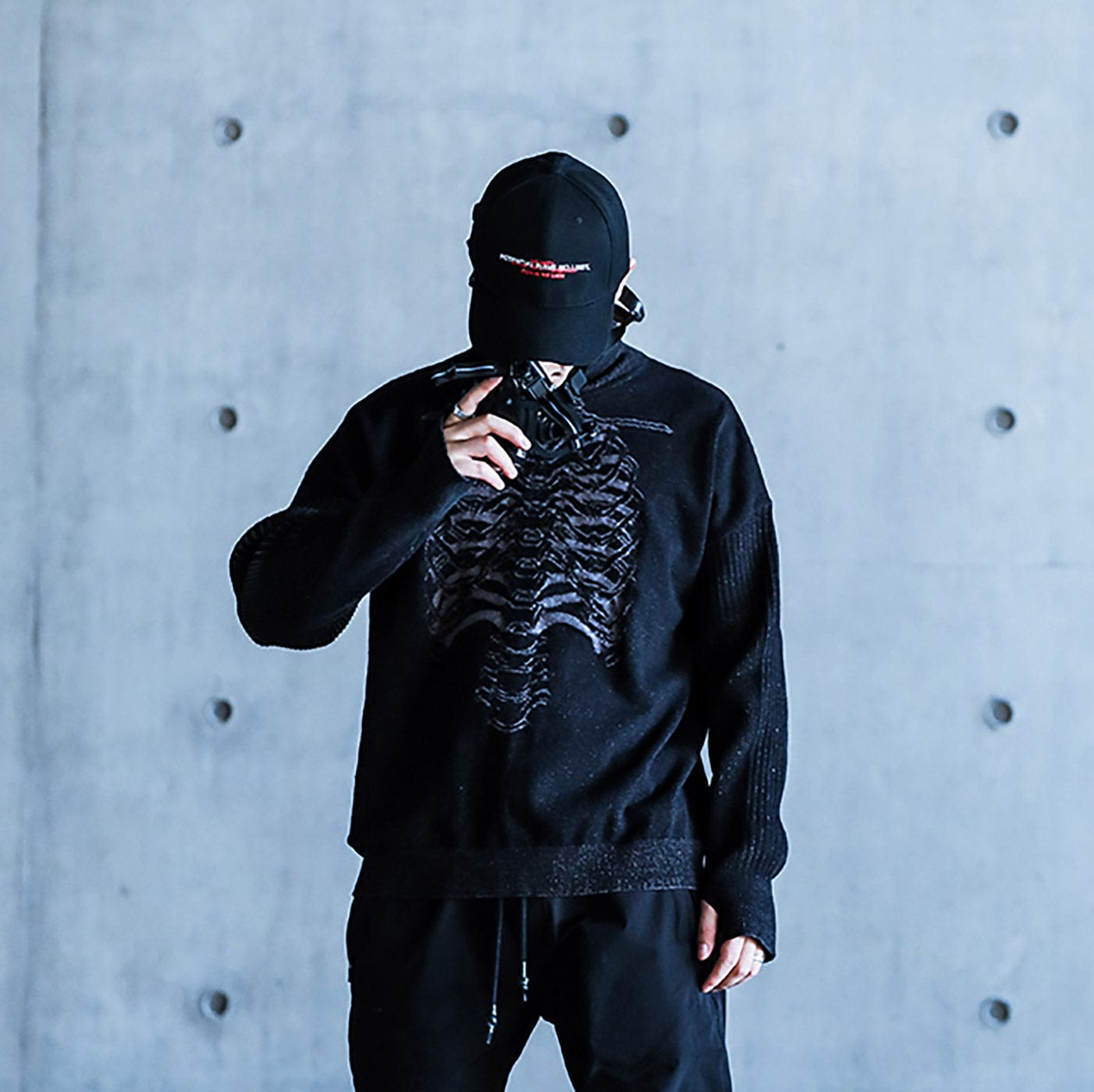 Cyber Skull Turtleneck Sweater