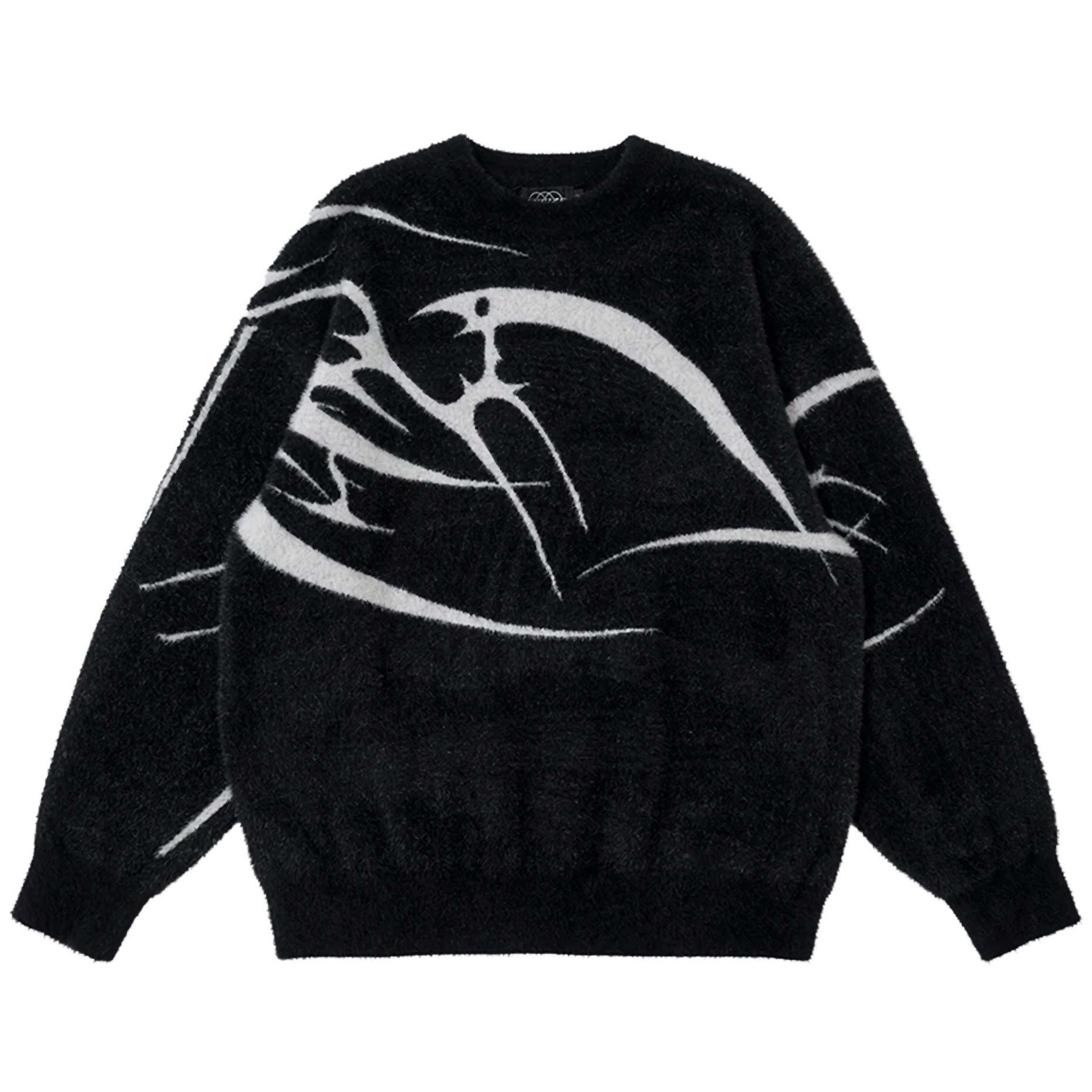 Pull en toison d'oiseau abstrait