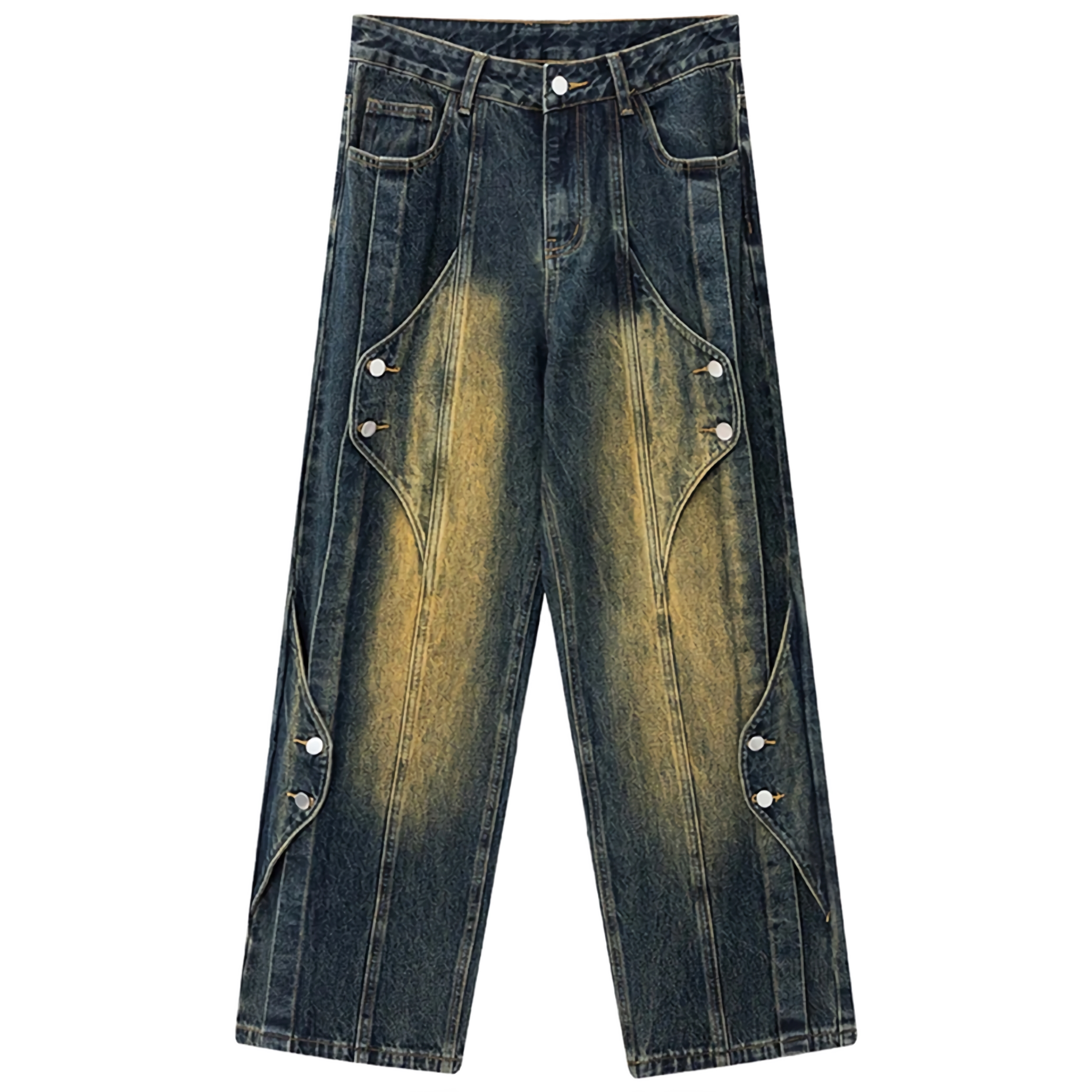 Jeans de mezclilla de mosaico ecléctico