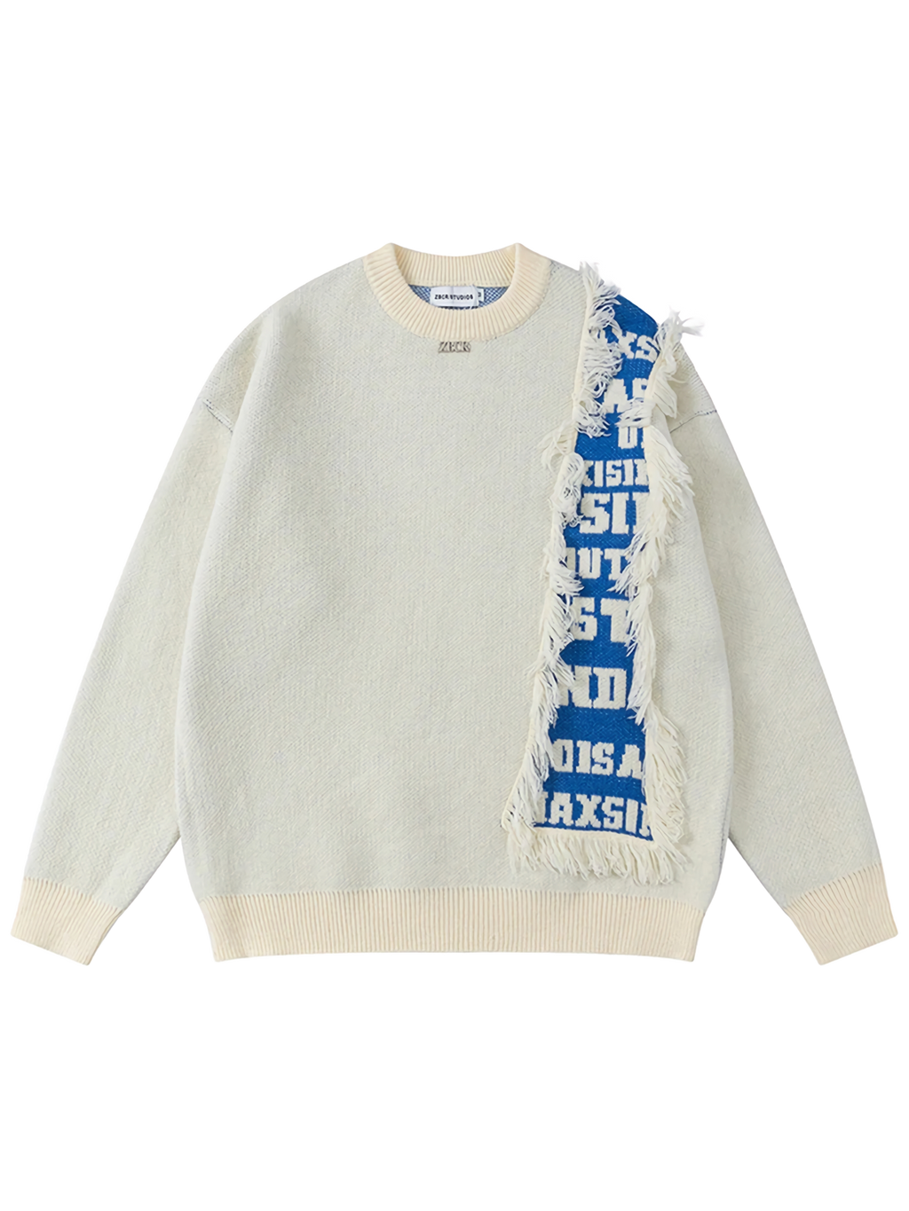 Fringe Accent Varsity Sweater | Chiclara
