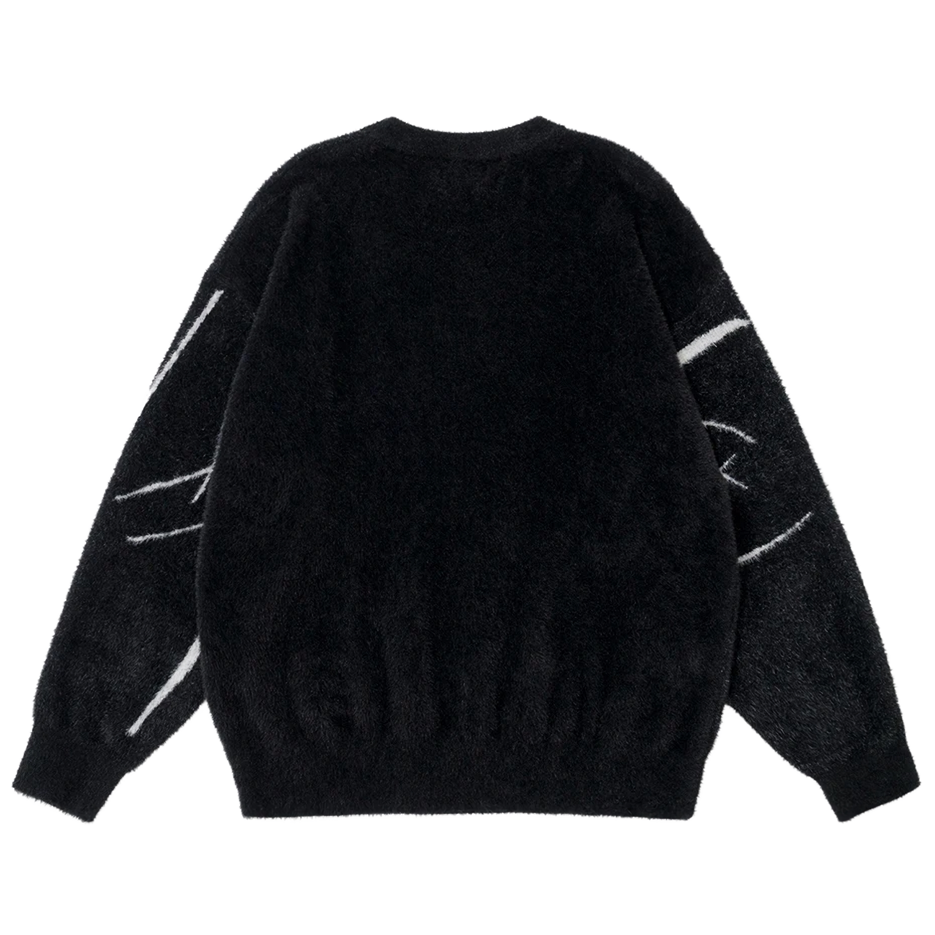 Abstract Bird Fleece Sweater