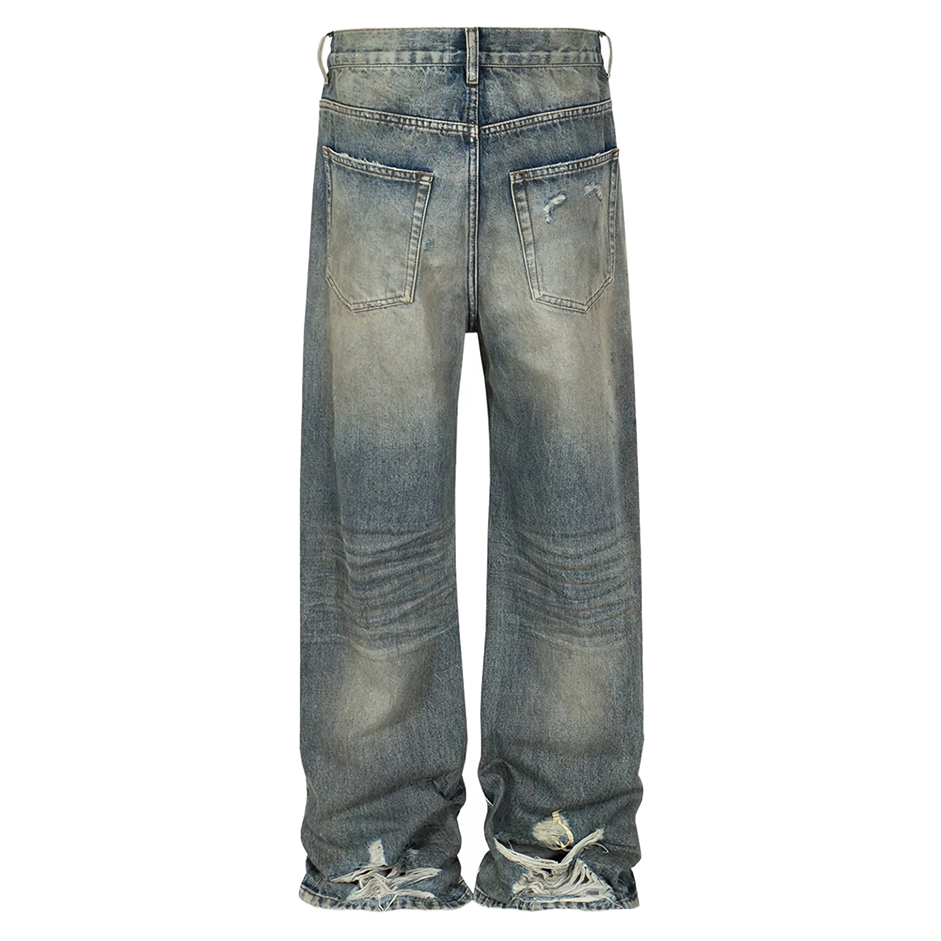 Blue Vintage Wash Wide-Leg Jeans