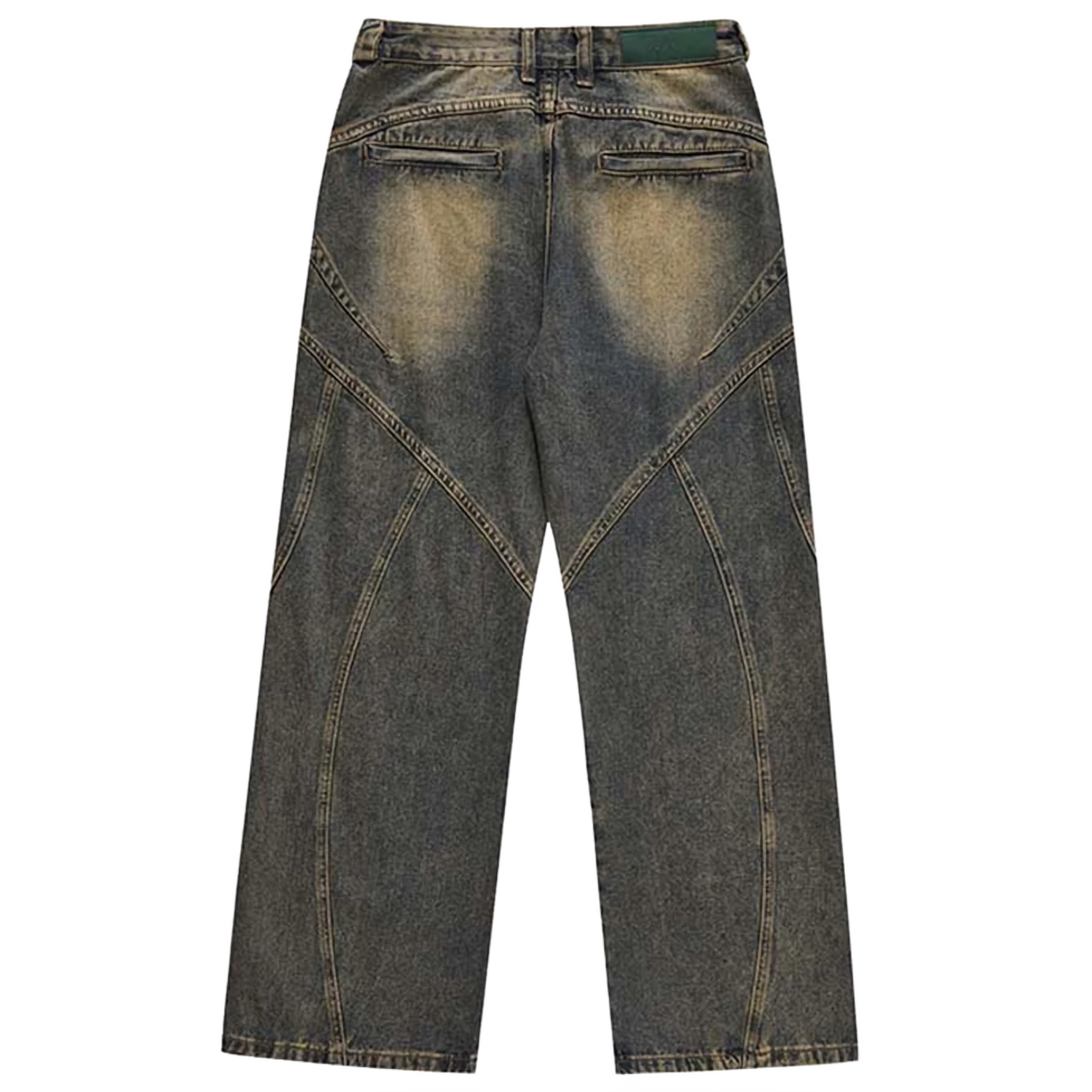 Jeans de mezclilla de corte recto de ácido arquitectónico