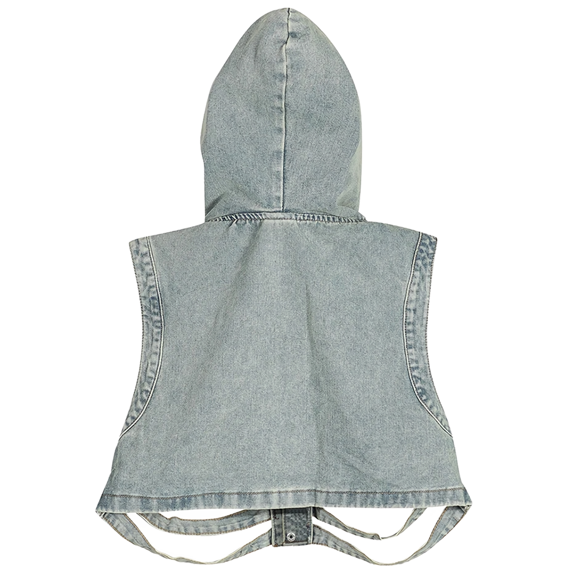 Skeletal Fusion Hooded Denim Gilet Vest