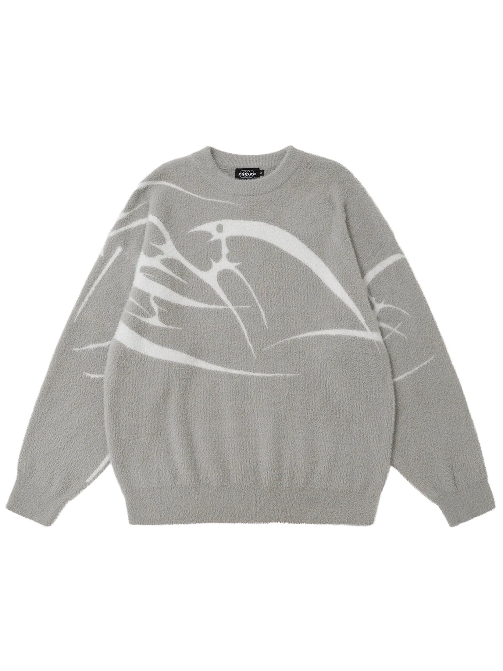 Pull en toison d'oiseau abstrait