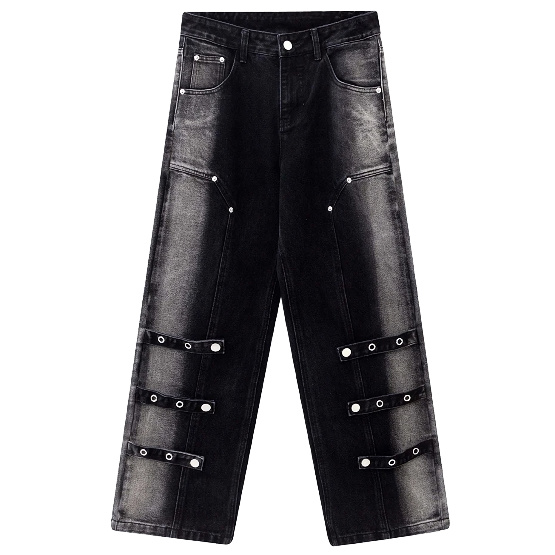 Jeans de mezclilla de corte recto de ácido arquitectónico