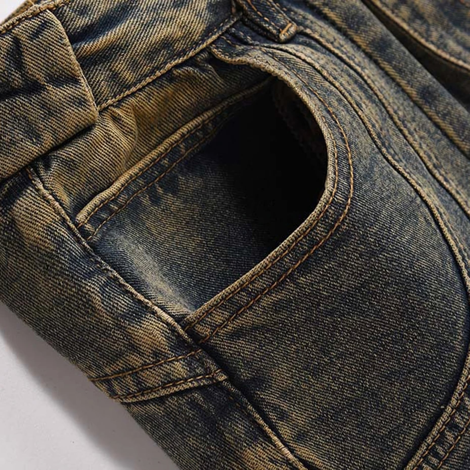 Architectural Acid Straight-Cut Denim Jeans