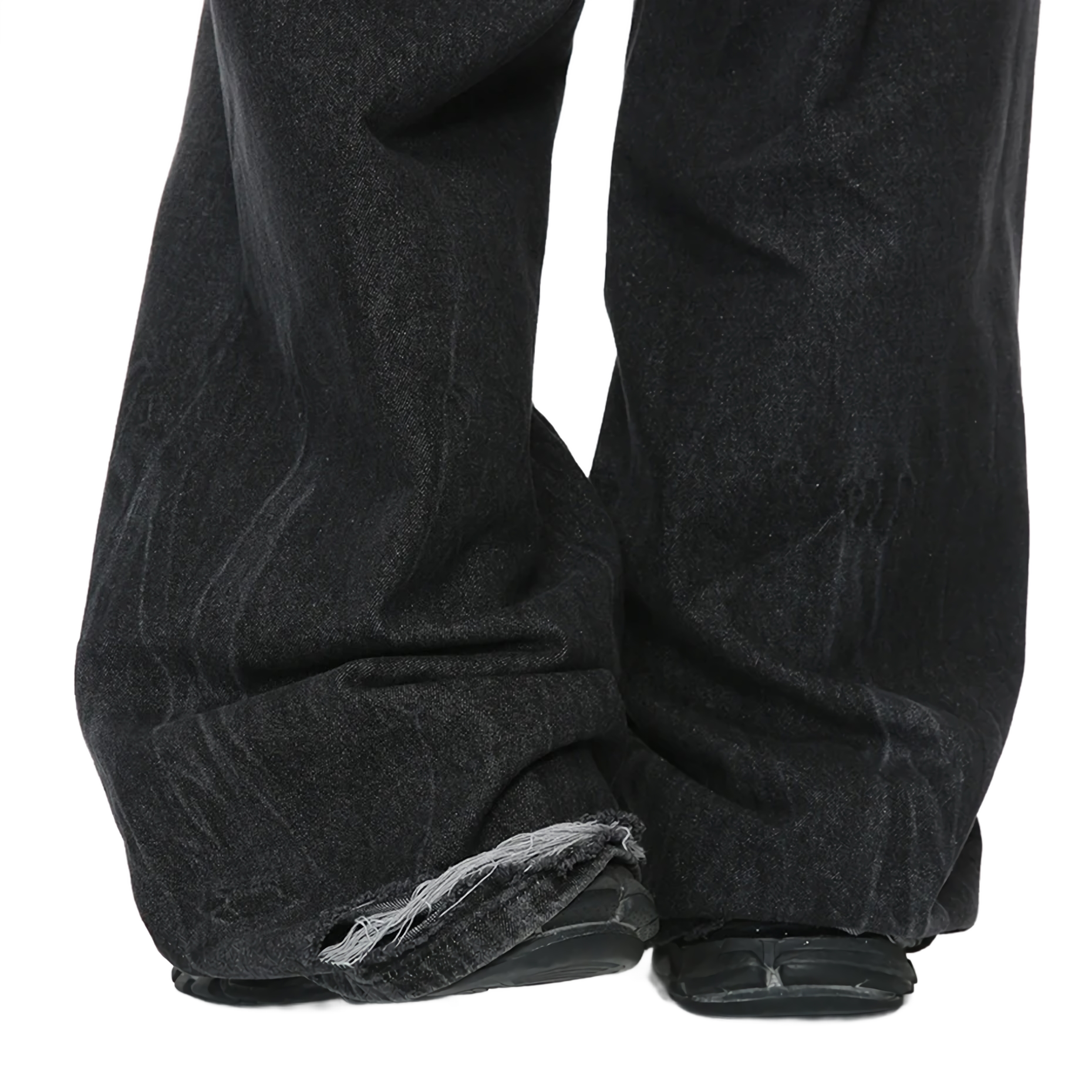 Charcoal Fade Wide-Leg Jeans