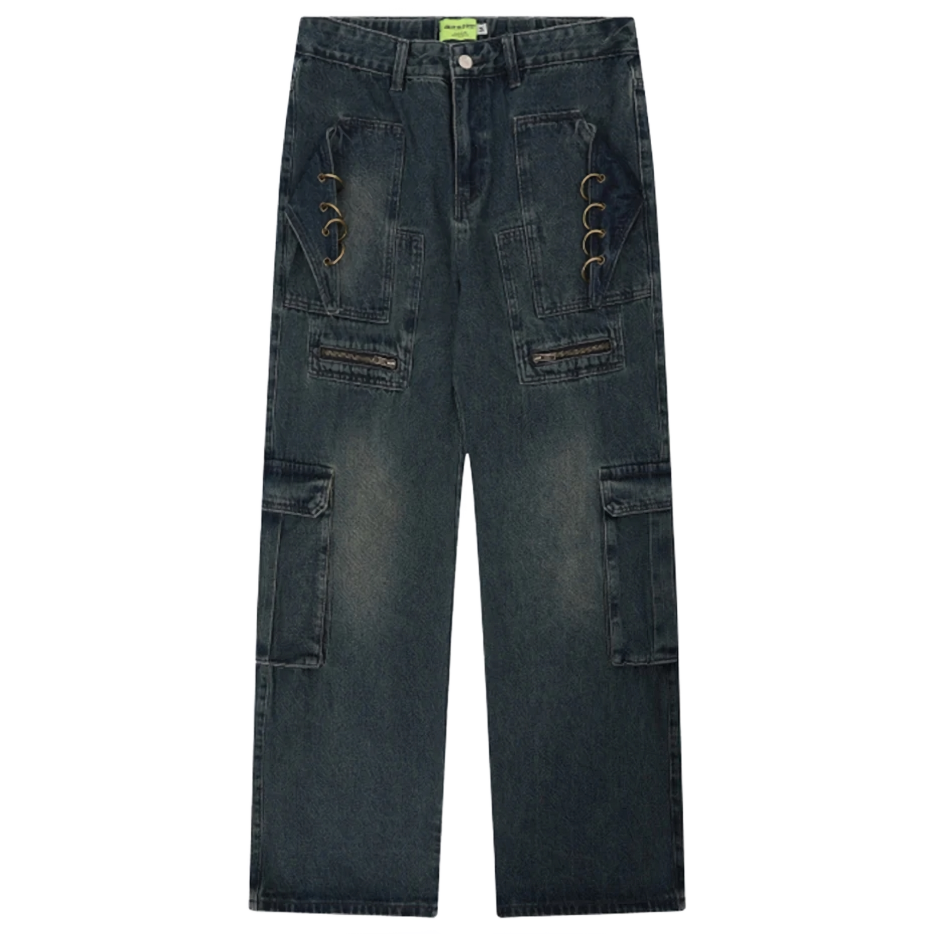 Dark Denim Utility Cargo Jeans