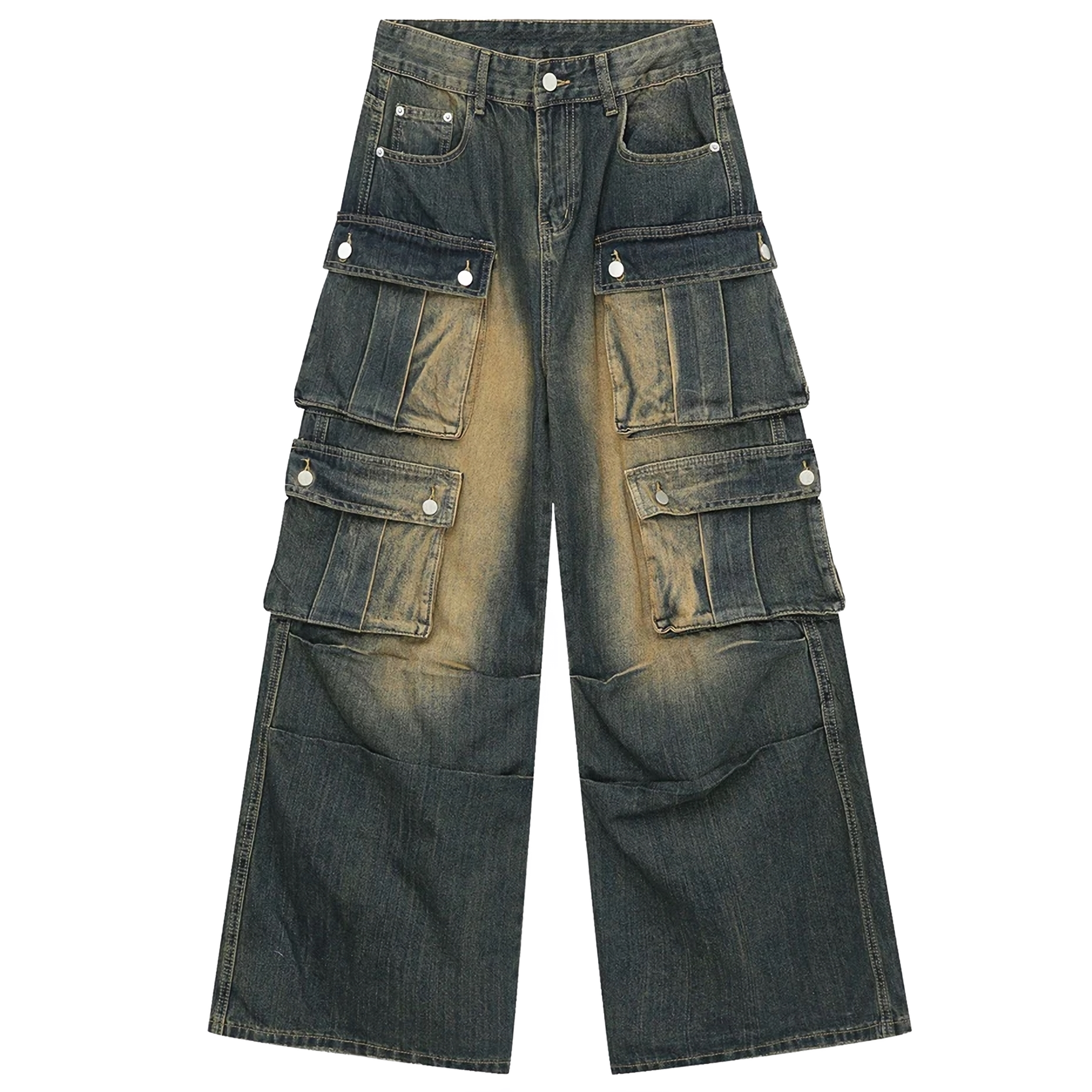 Utility Cargo Denim Wide-leg Jeans