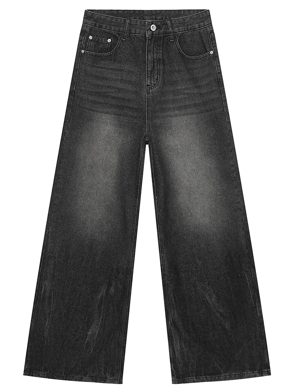 Charcoal Fade Wide-Leg Jeans | Chiclara