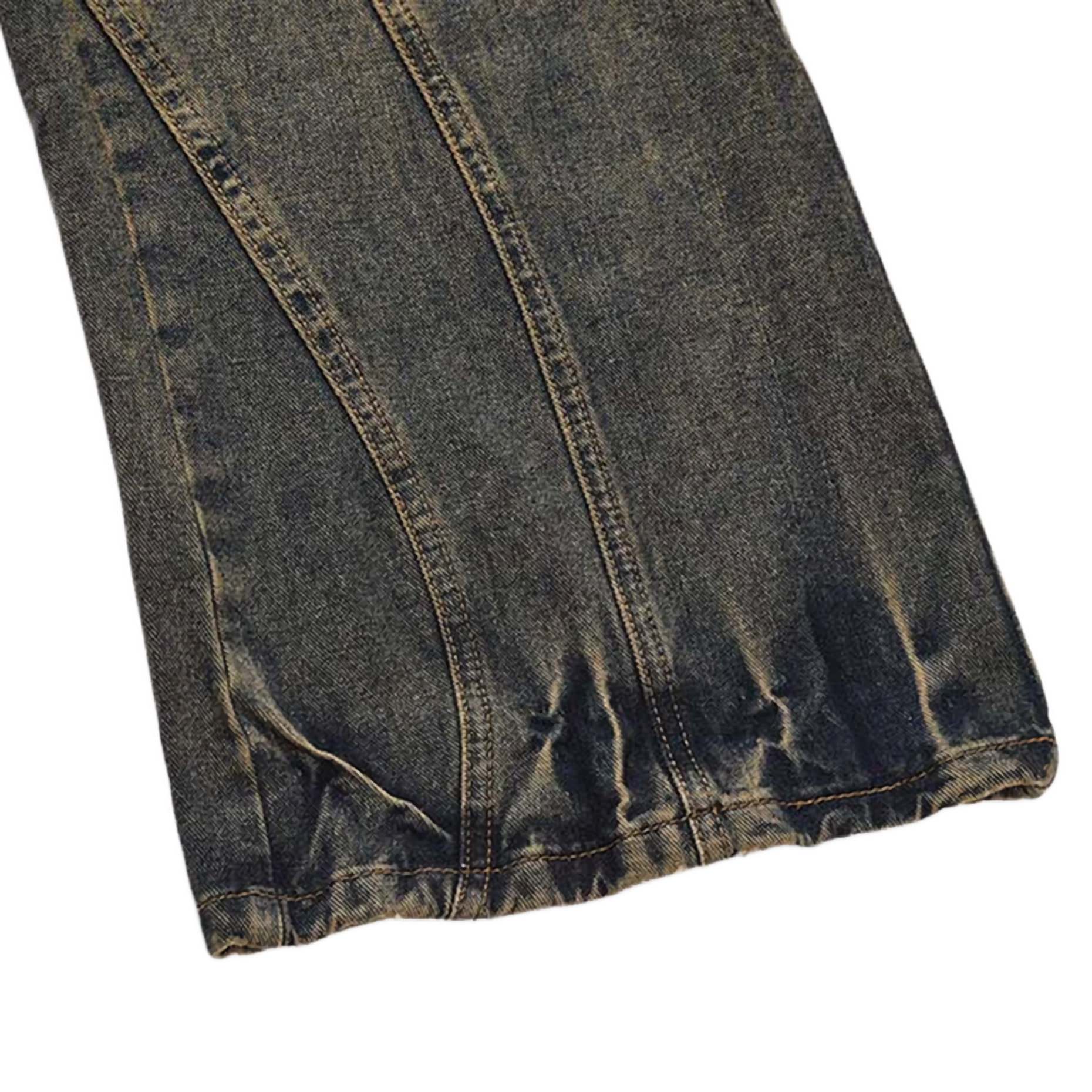 Architectural Acid Straight-Cut Denim Jeans