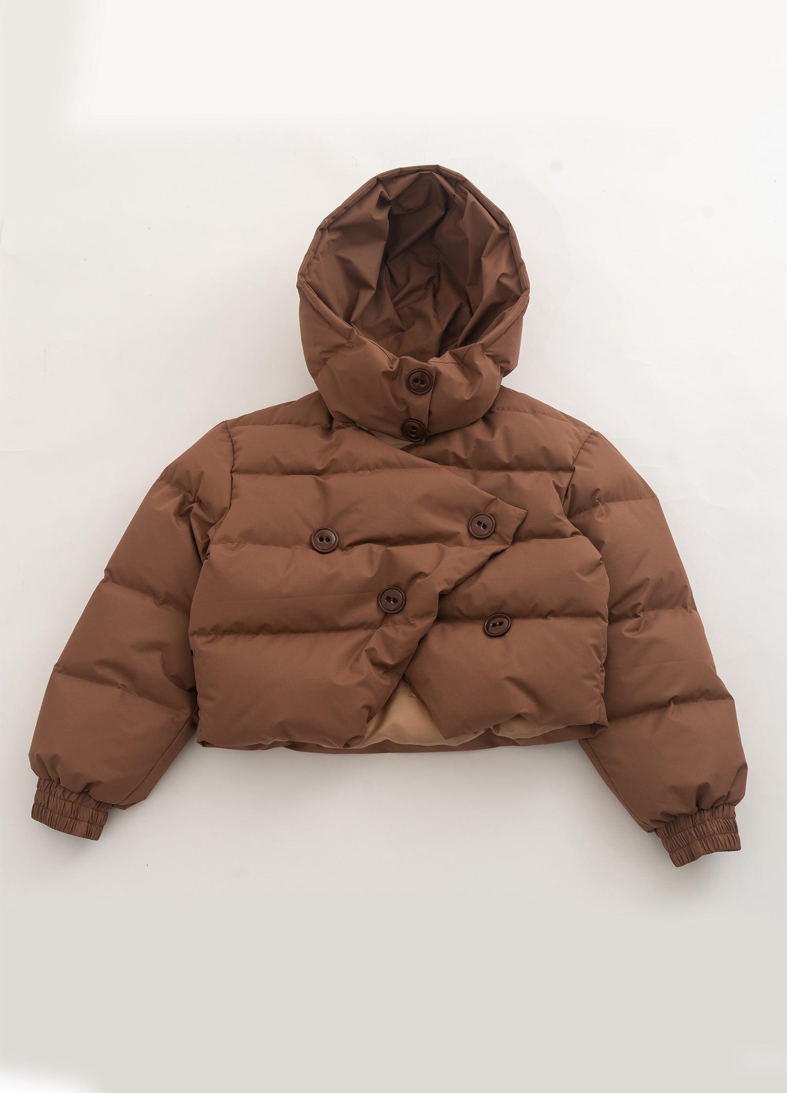 Puffy Almond Cropped Down Jacket - chiclara