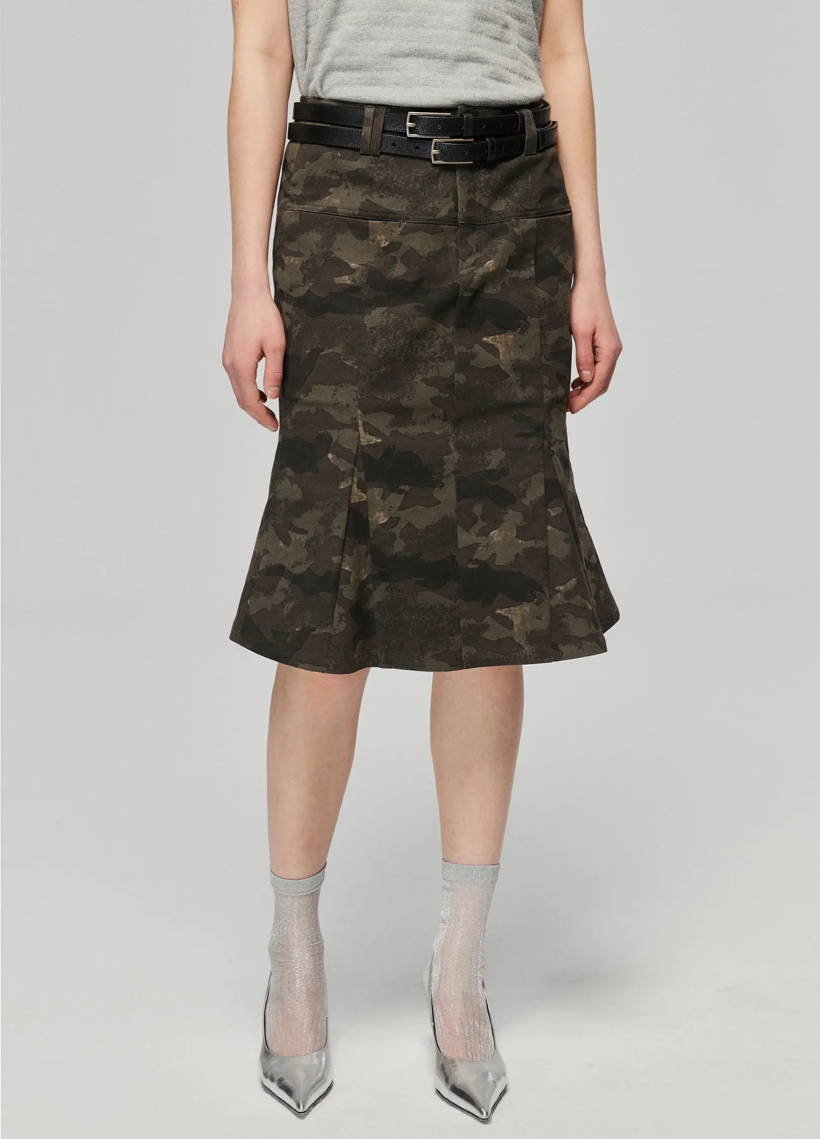 Jupe sirène à imprimé camouflage