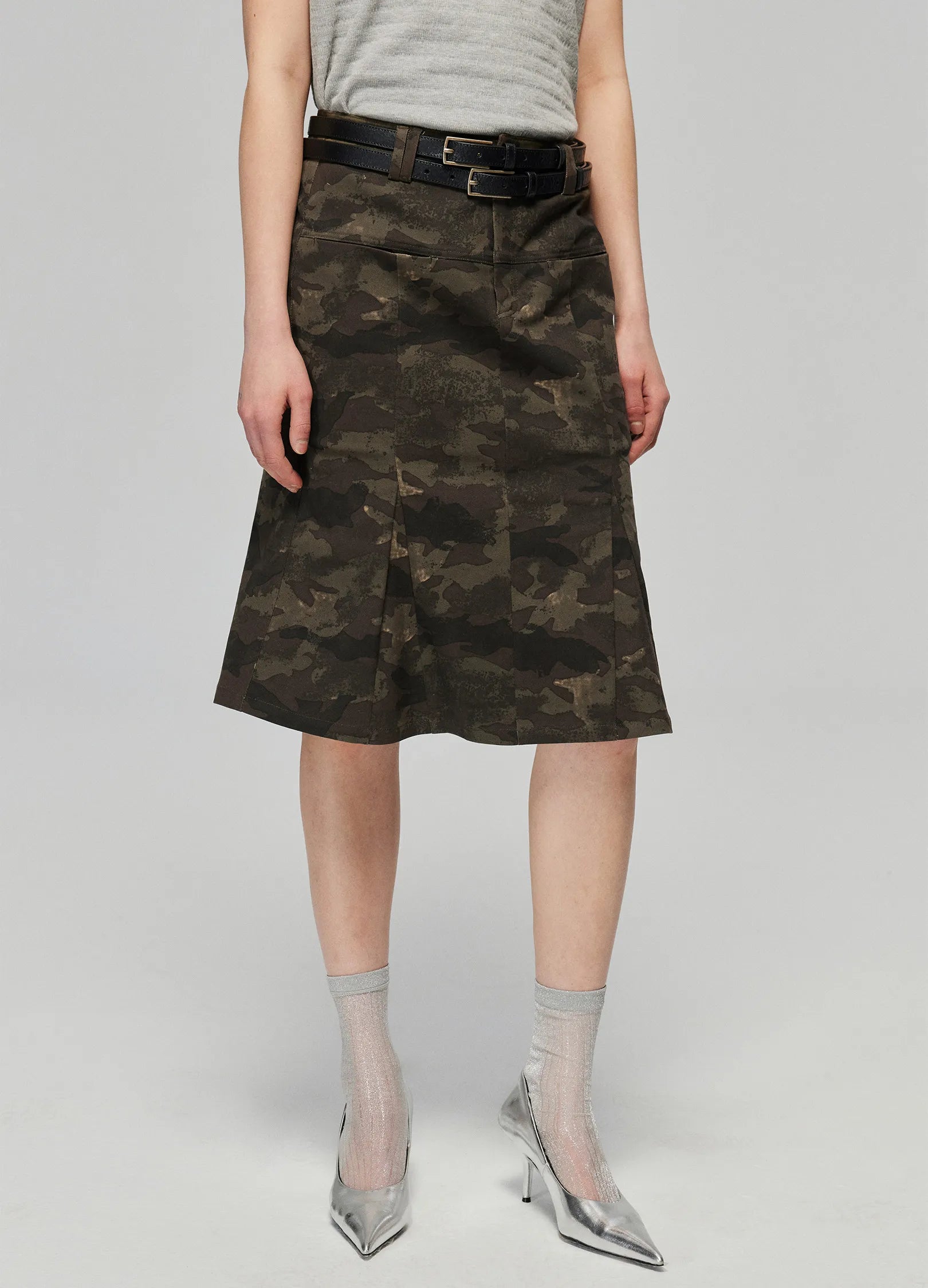 Jupe sirène à imprimé camouflage
