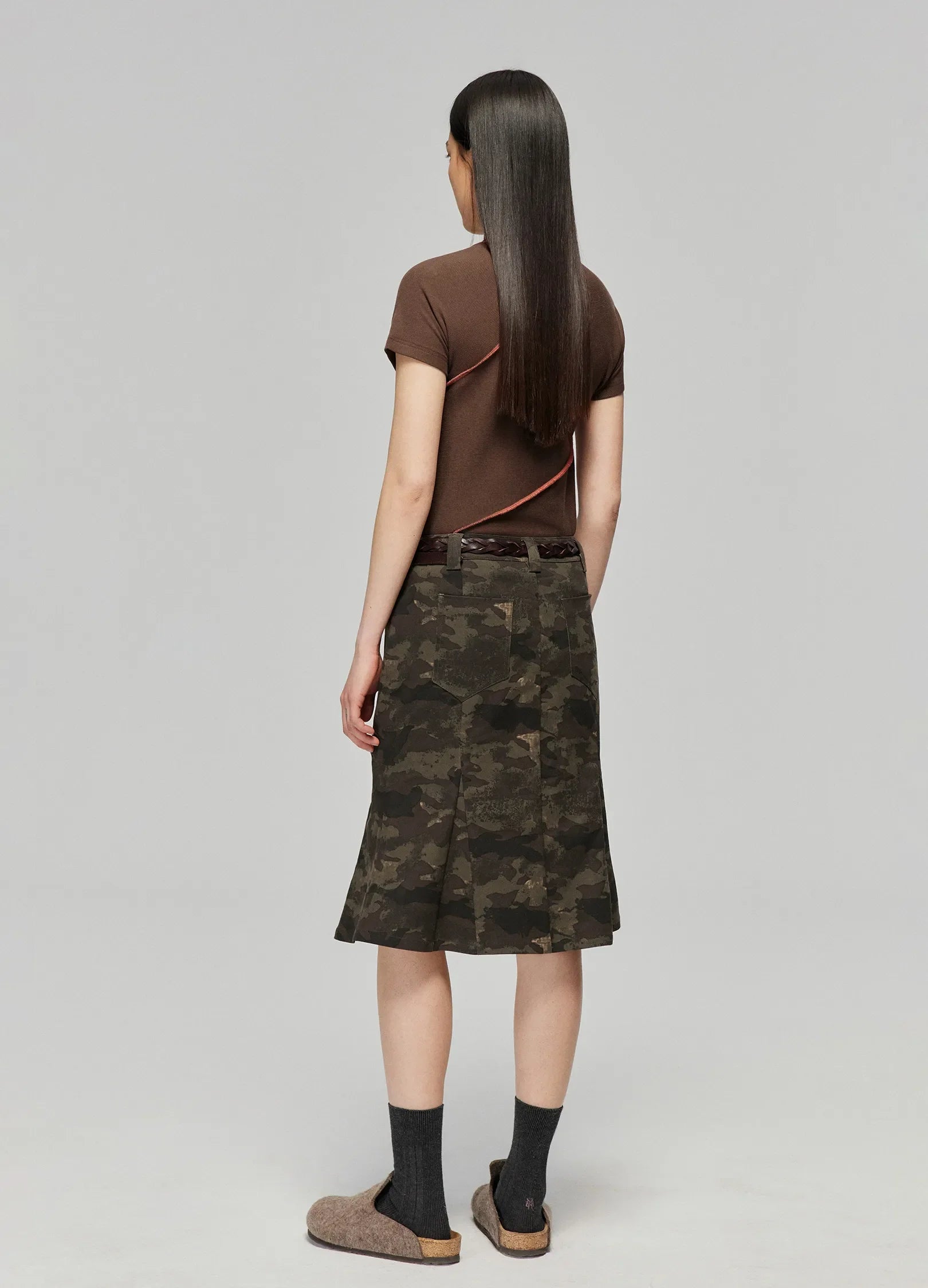Jupe sirène à imprimé camouflage