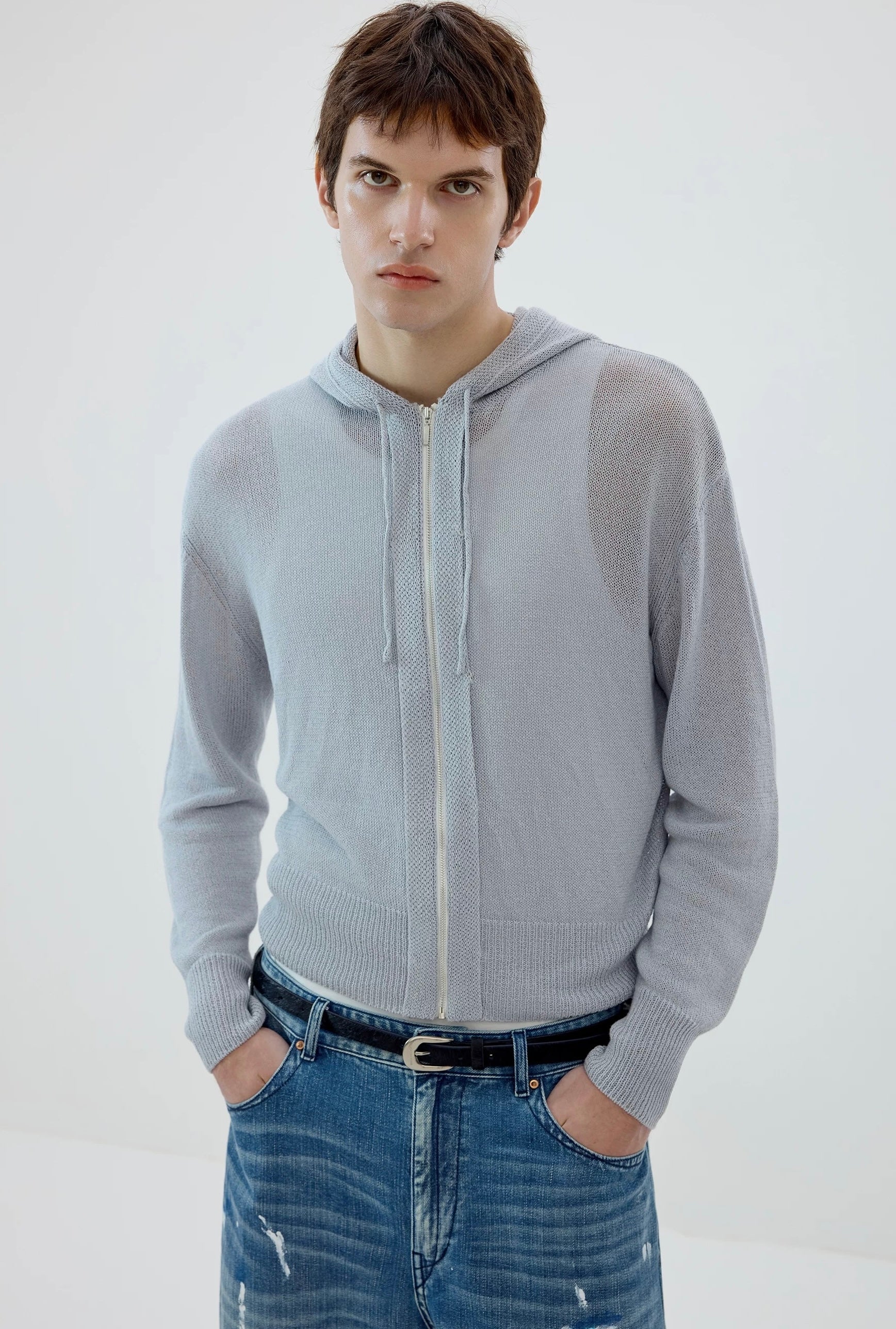 Washi-Blend Knit Hoodie