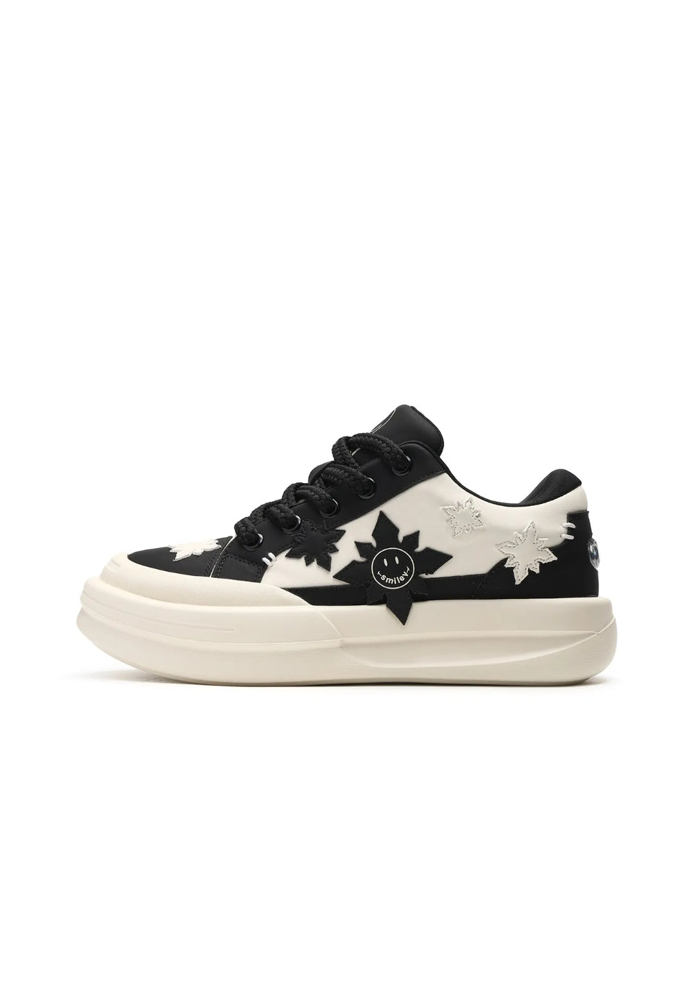 Black Split-Leather Dynamic Skate Sneakers