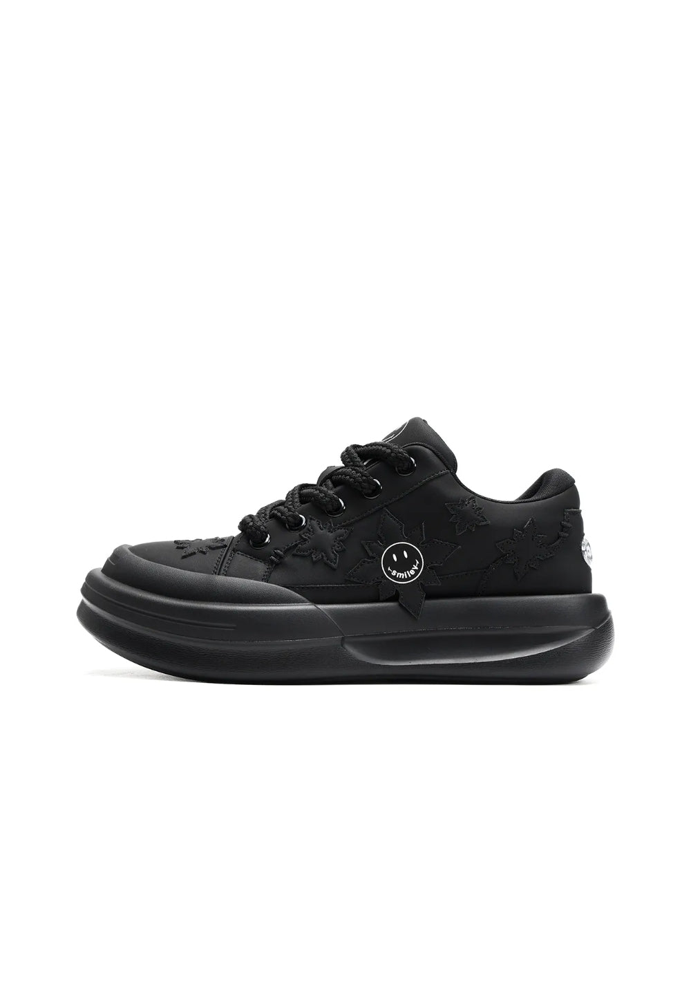 Black Split-Leather Dynamic Skate Sneakers