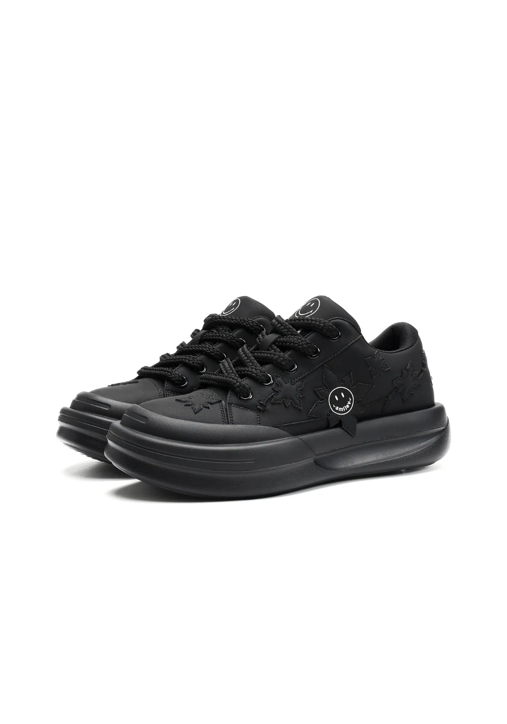 Black Split-Leather Dynamic Skate Sneakers