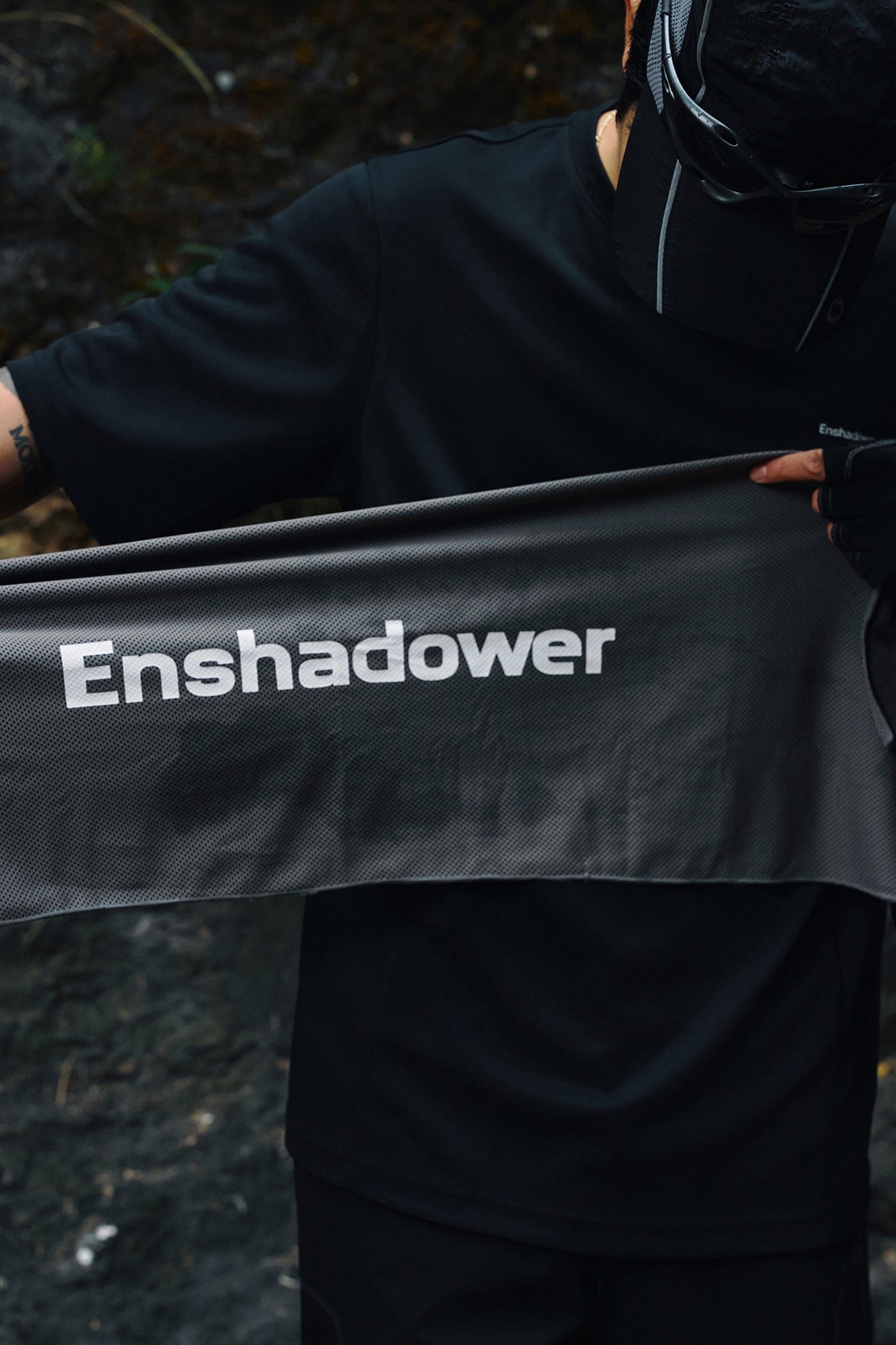 Logo Black Panel Sports Towel