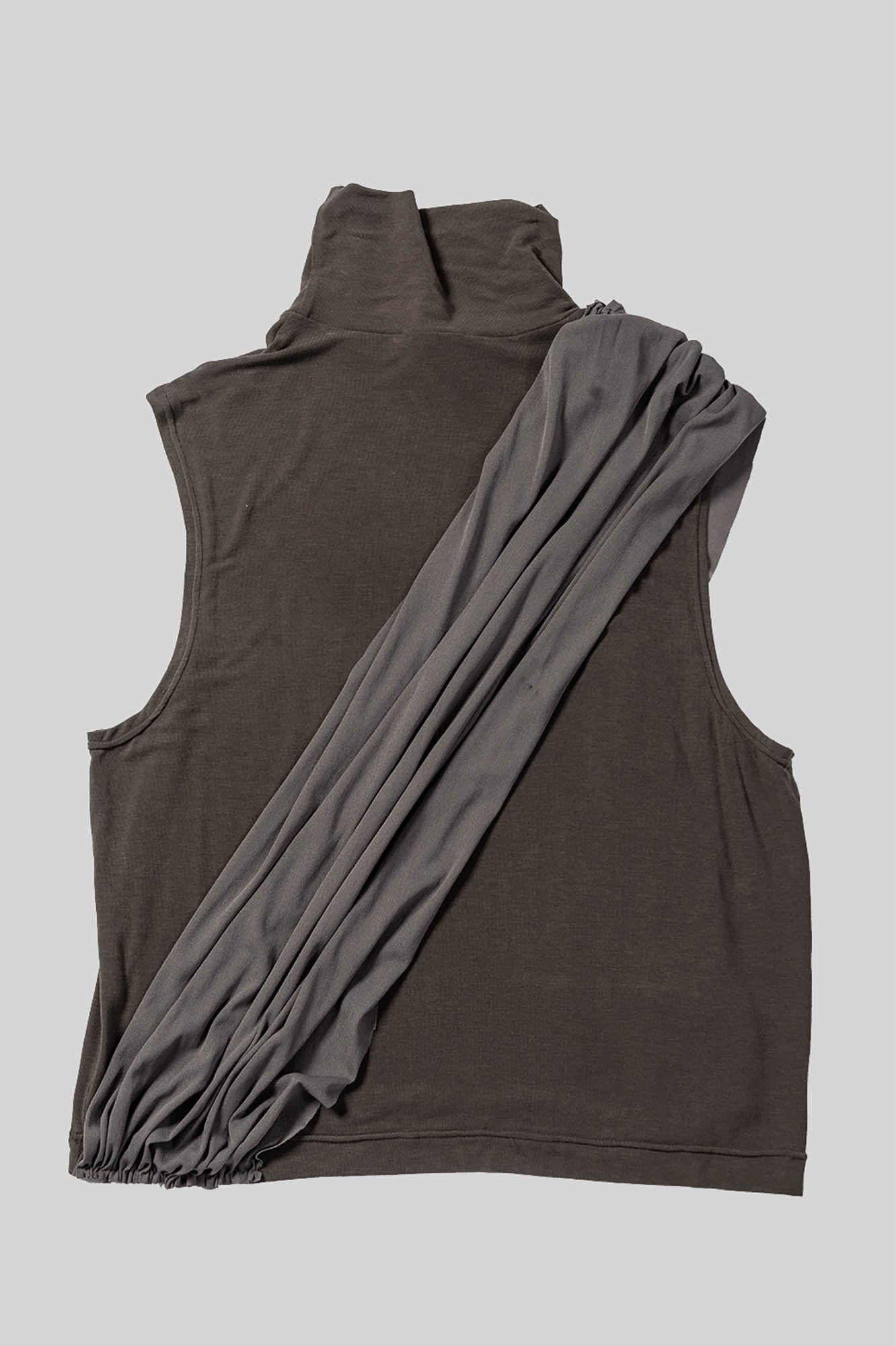 Drapiertes Rollkragenpullover -Tanktop