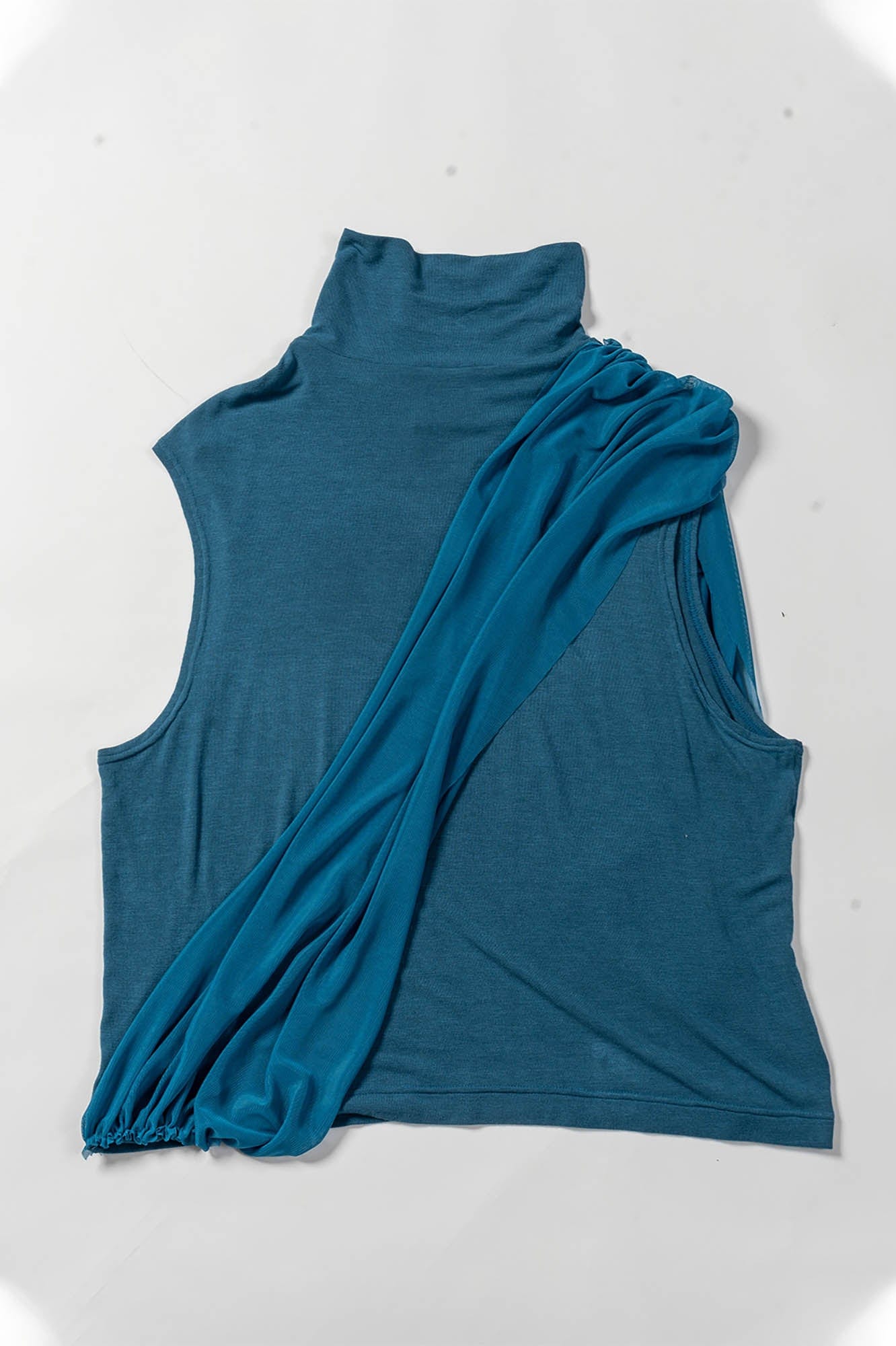 Draped Turtleneck Tank Top