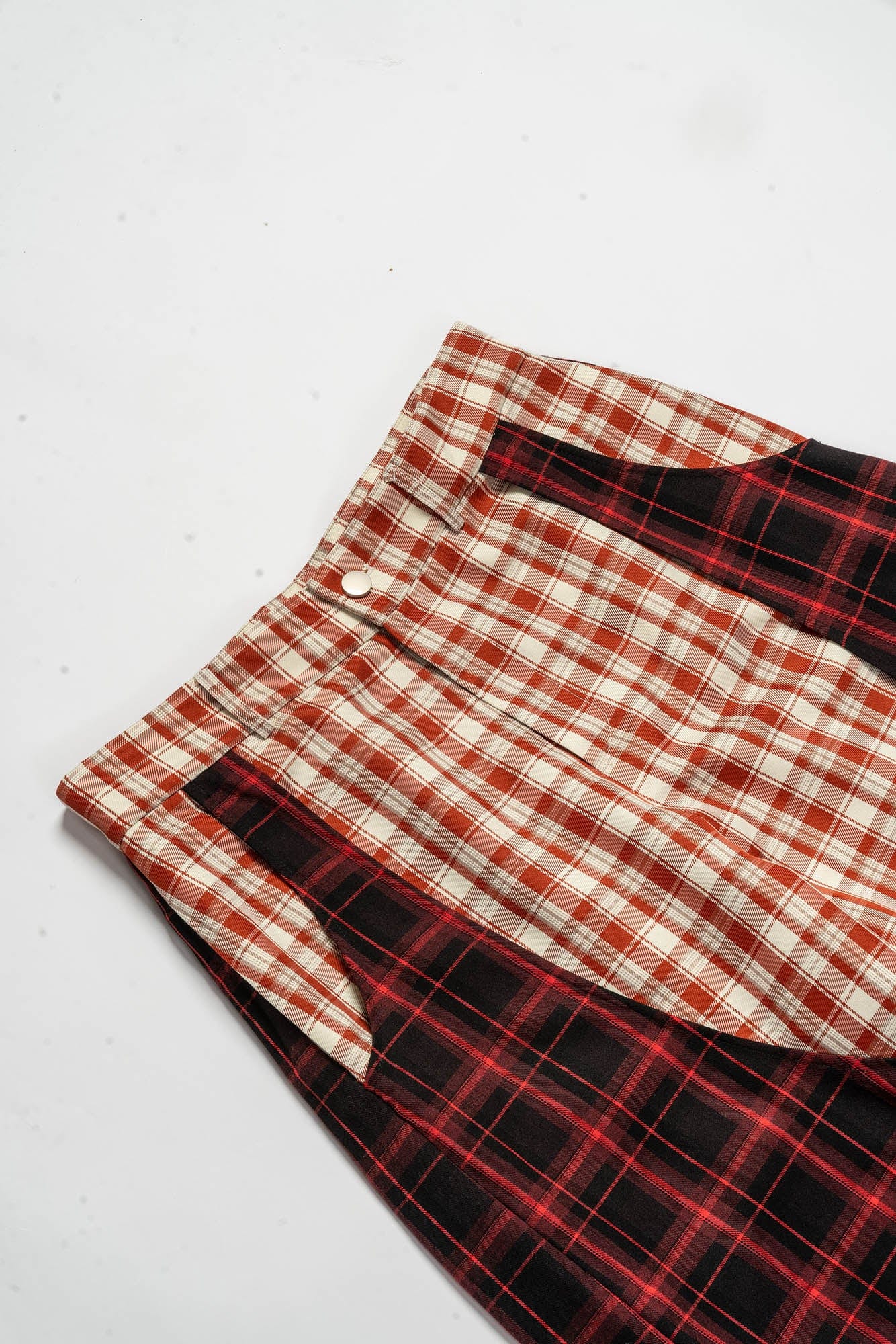 Dual Plaid Wide Leg Pants