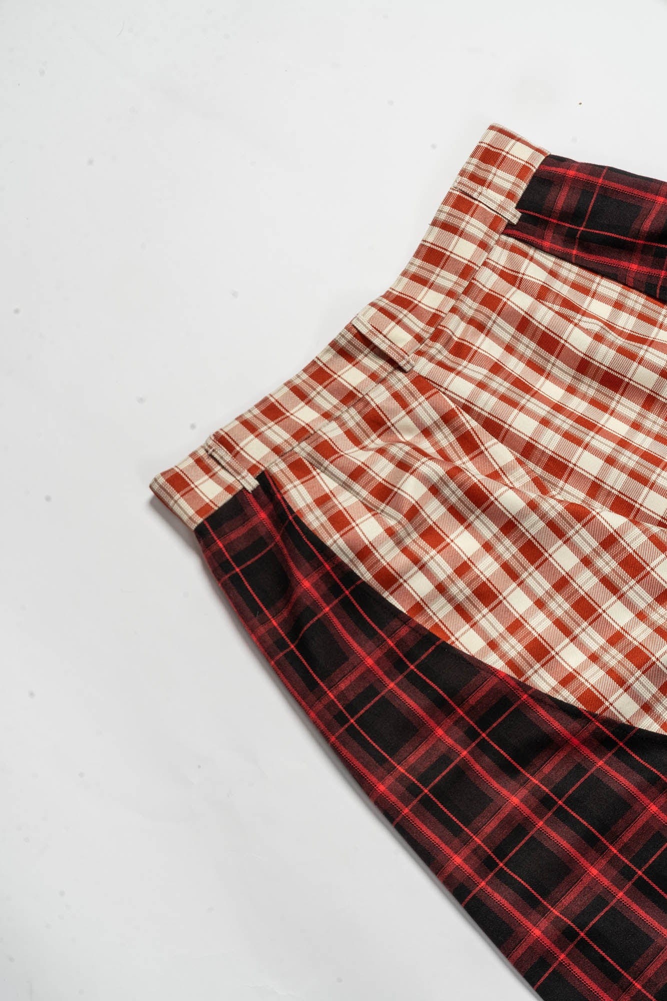 Dual Plaid Wide Leg Pants