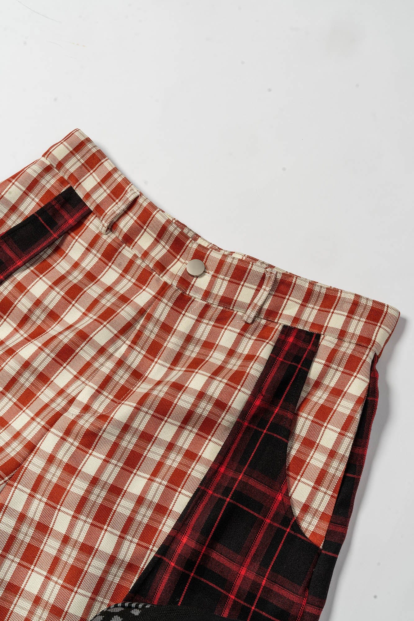 Dual Plaid Wide Leg Pants