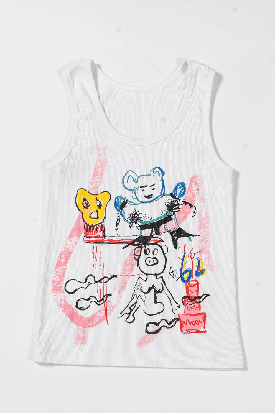 Cartoon Bear Print Tank Top