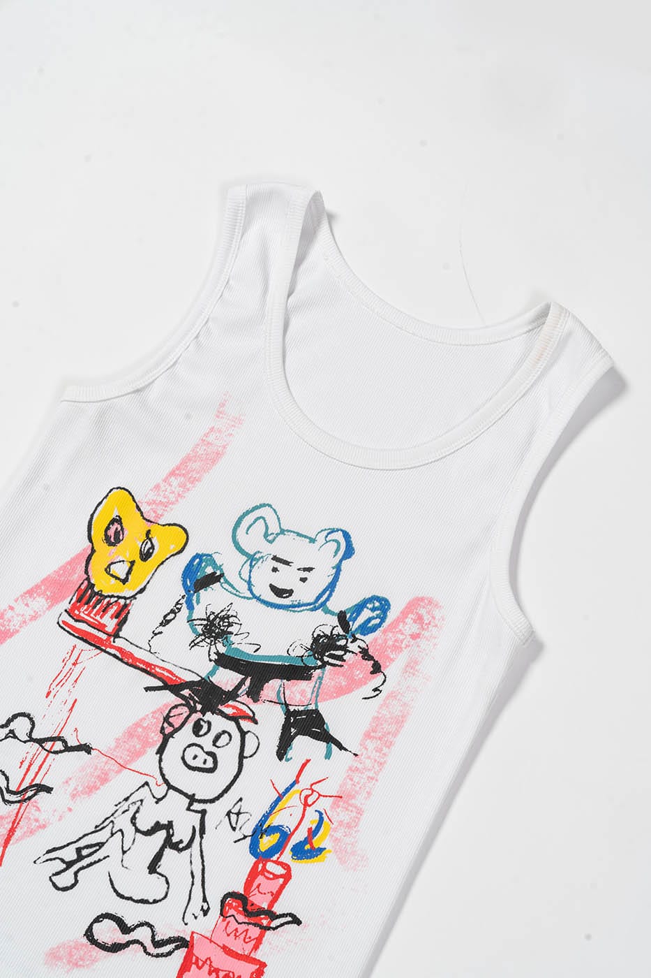 Cartoon Bear Print Tank Top