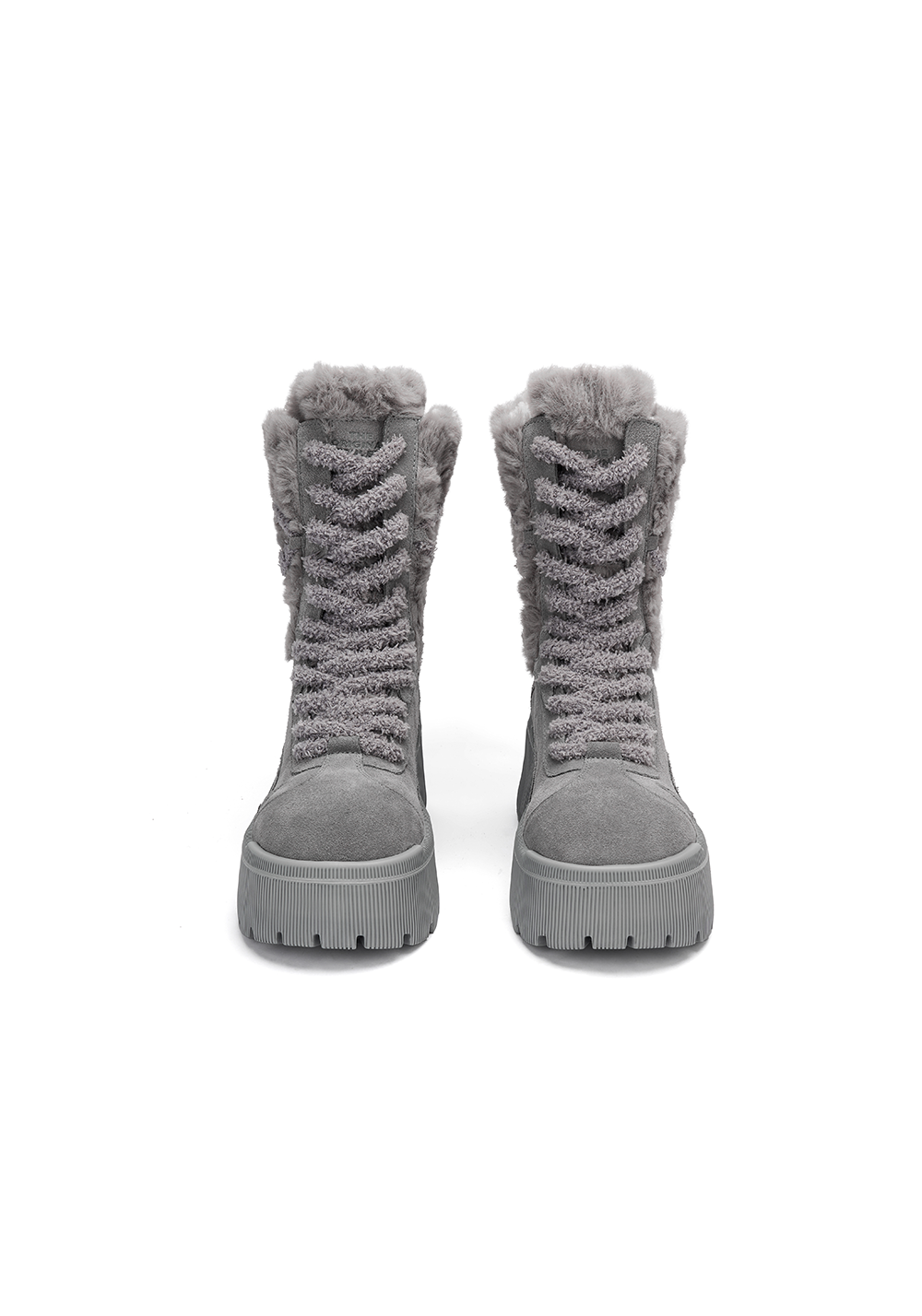 Gray Tall Snow Boots