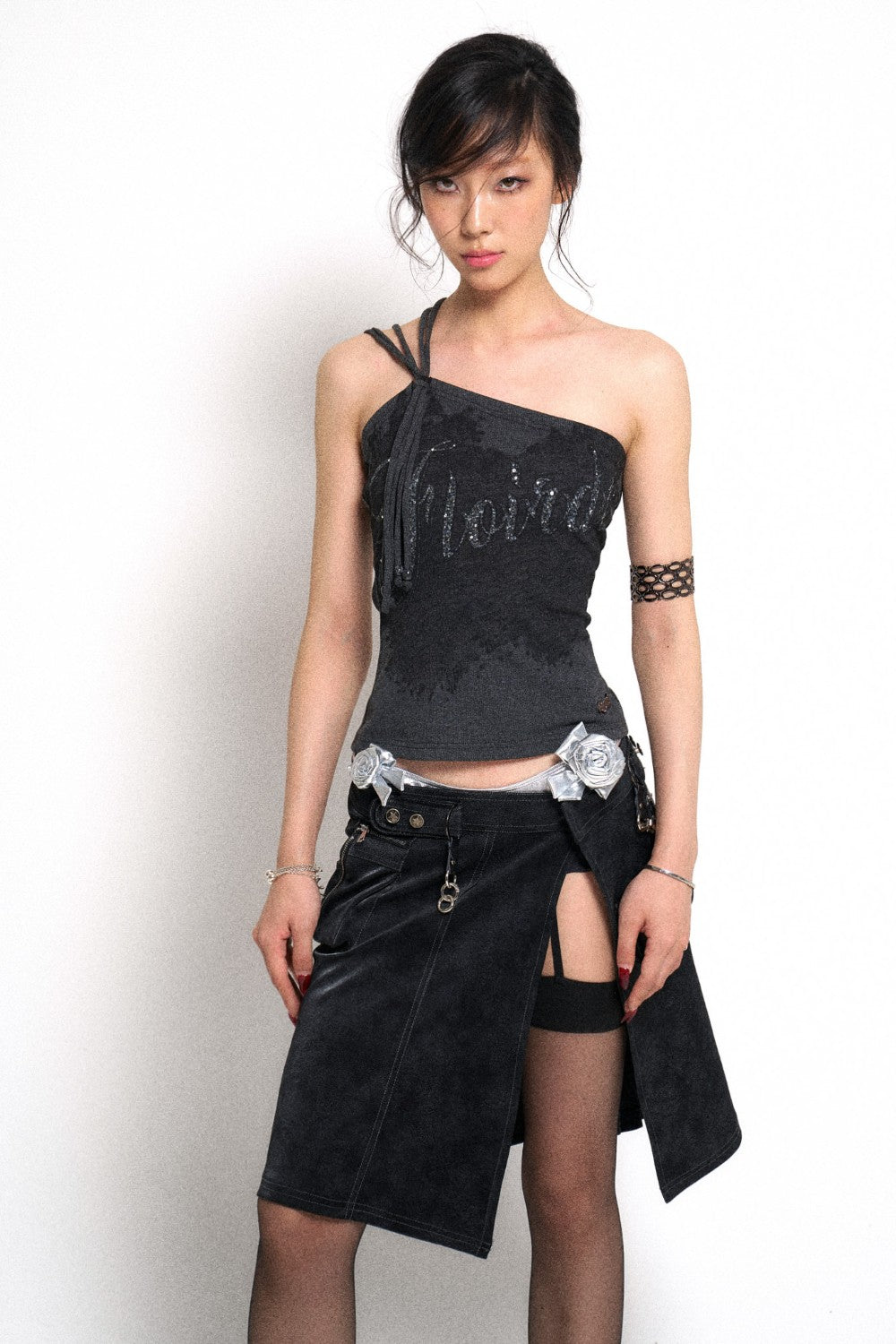 One-Shoulder Gothic Tank Top