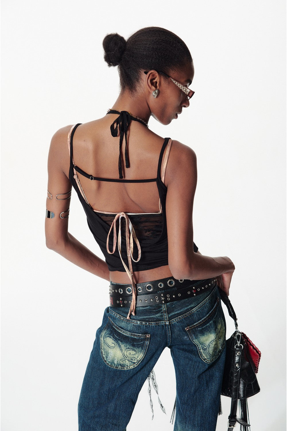 Lace Insert Wrap Tank Top