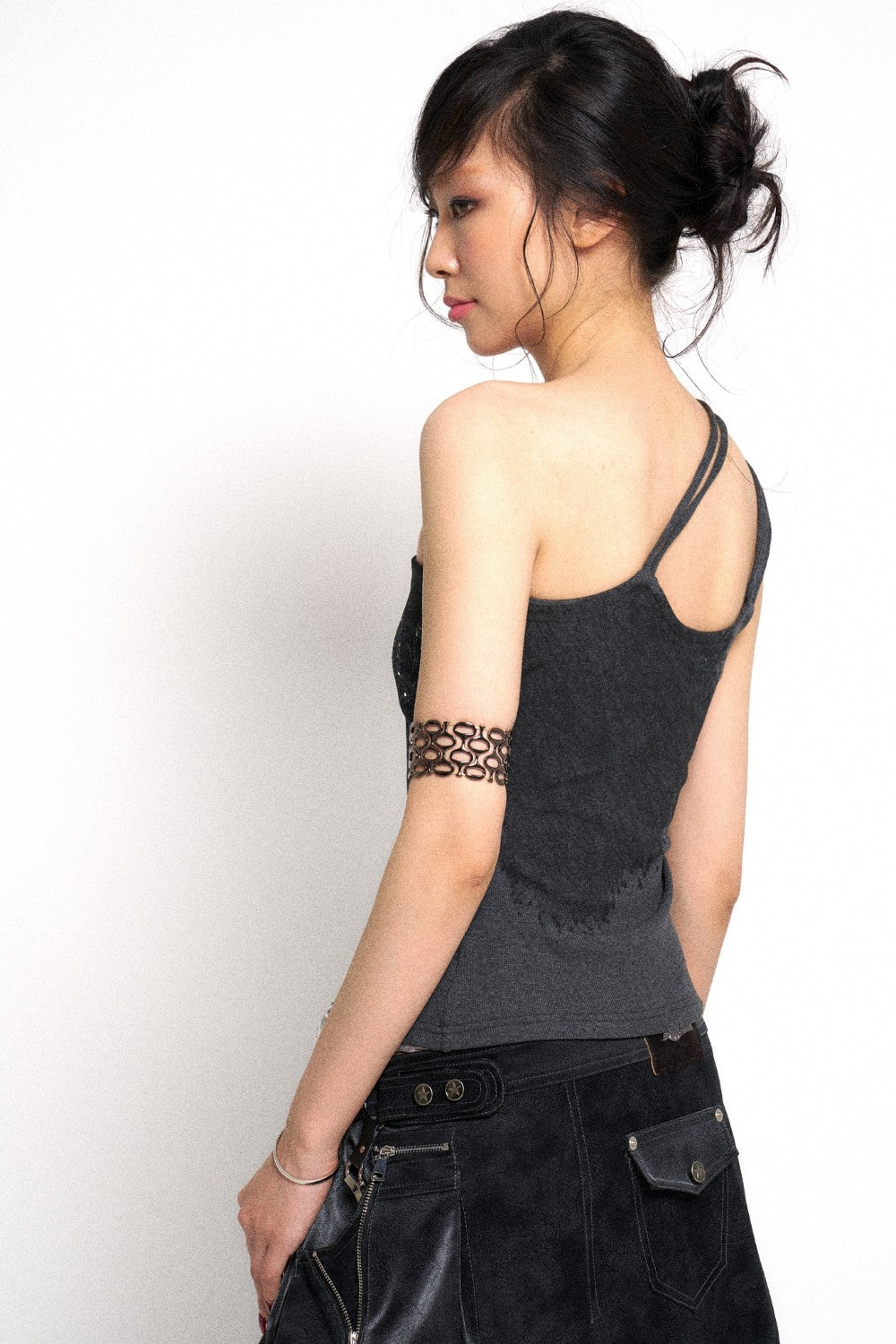One-Shoulder Gothic Tank Top