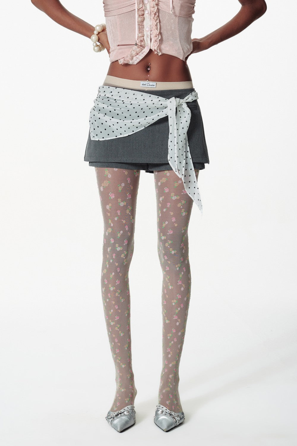 Polka Dot Wrap Scarf Skort