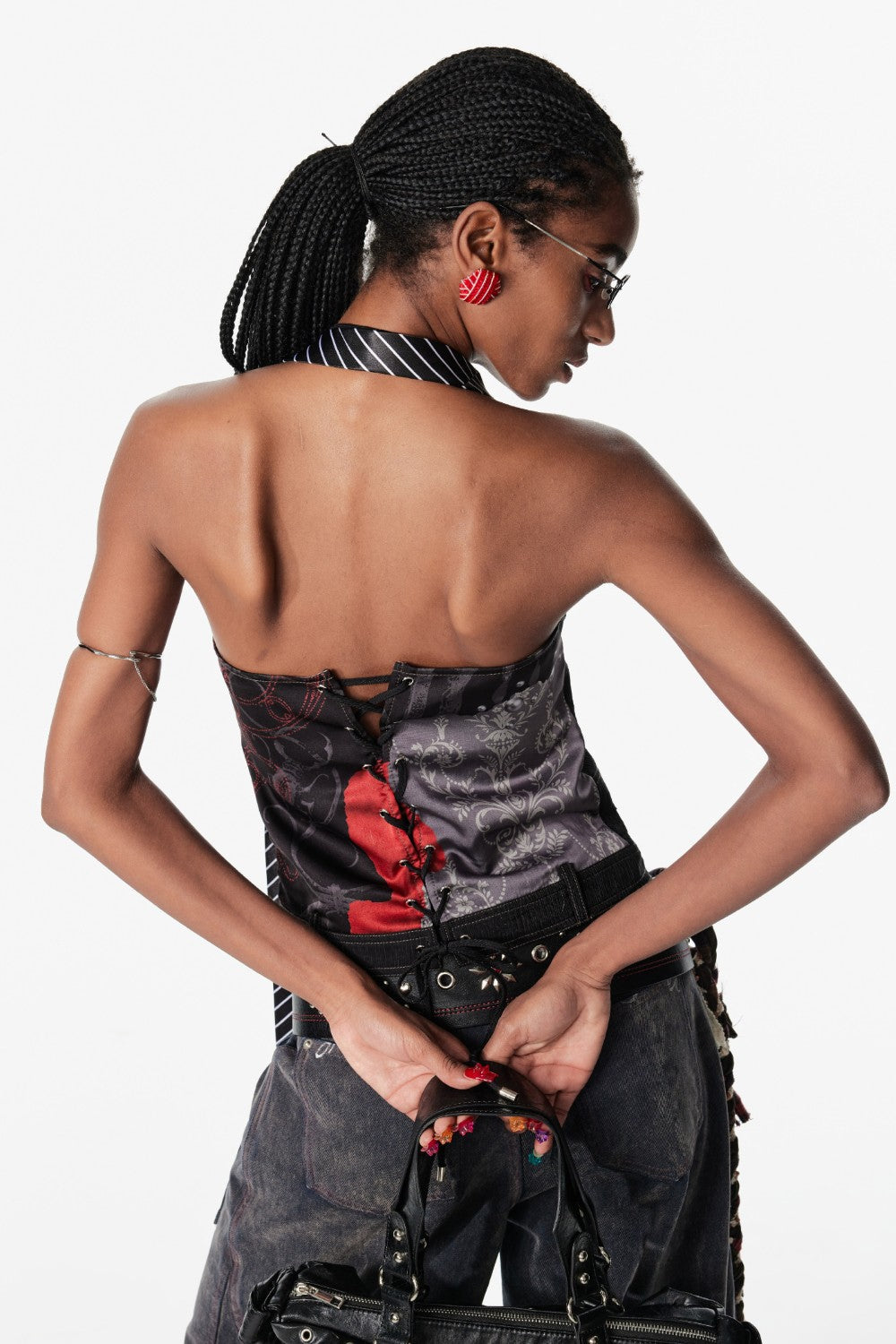 Split Halter Vest Blouse