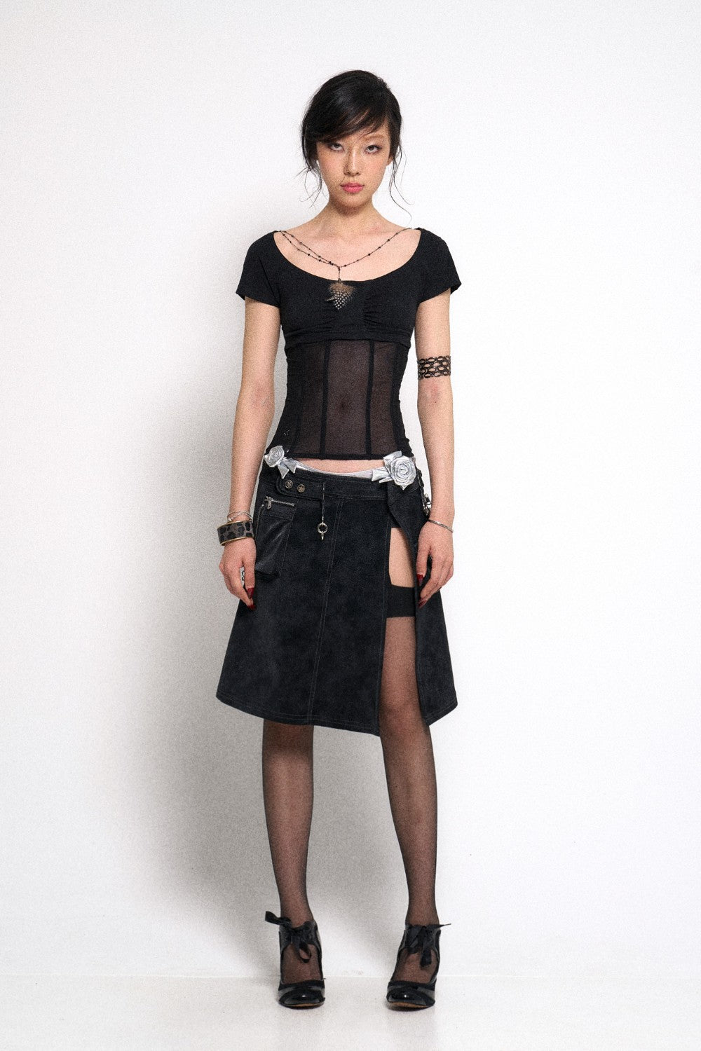 Gothic Mini Skirt with Zipper Details