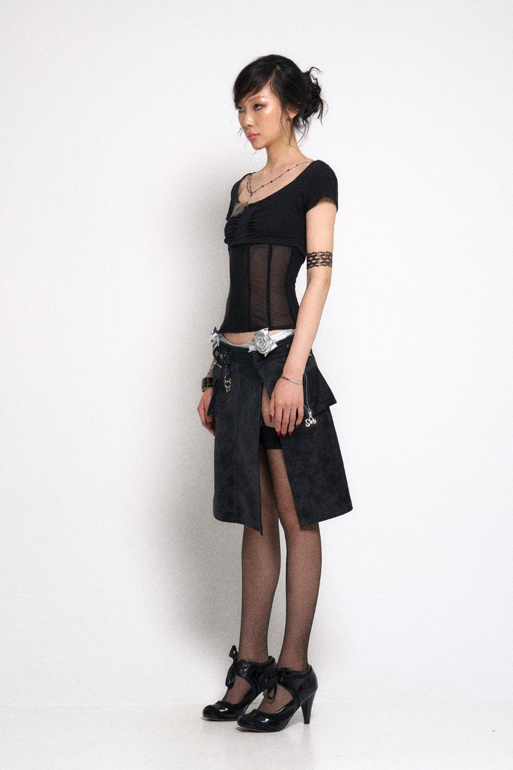 Gothic Mini Skirt with Zipper Details