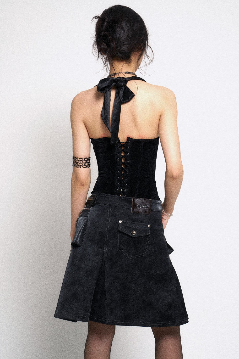 Gothic Mini Skirt with Zipper Details
