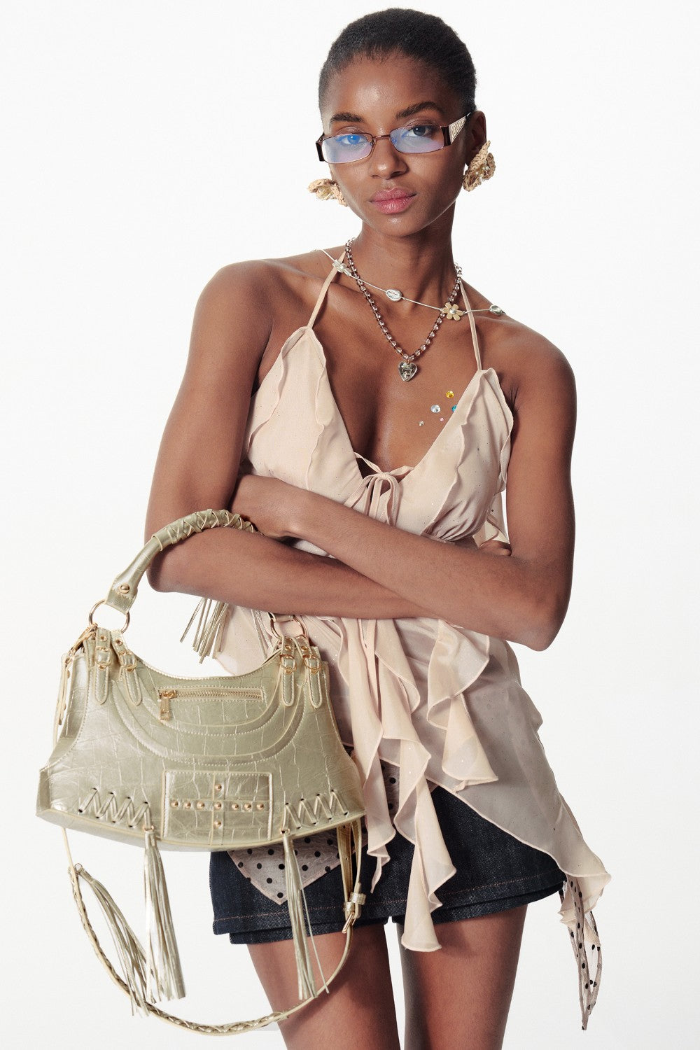 Embroidered Bohemian Fringe Bag