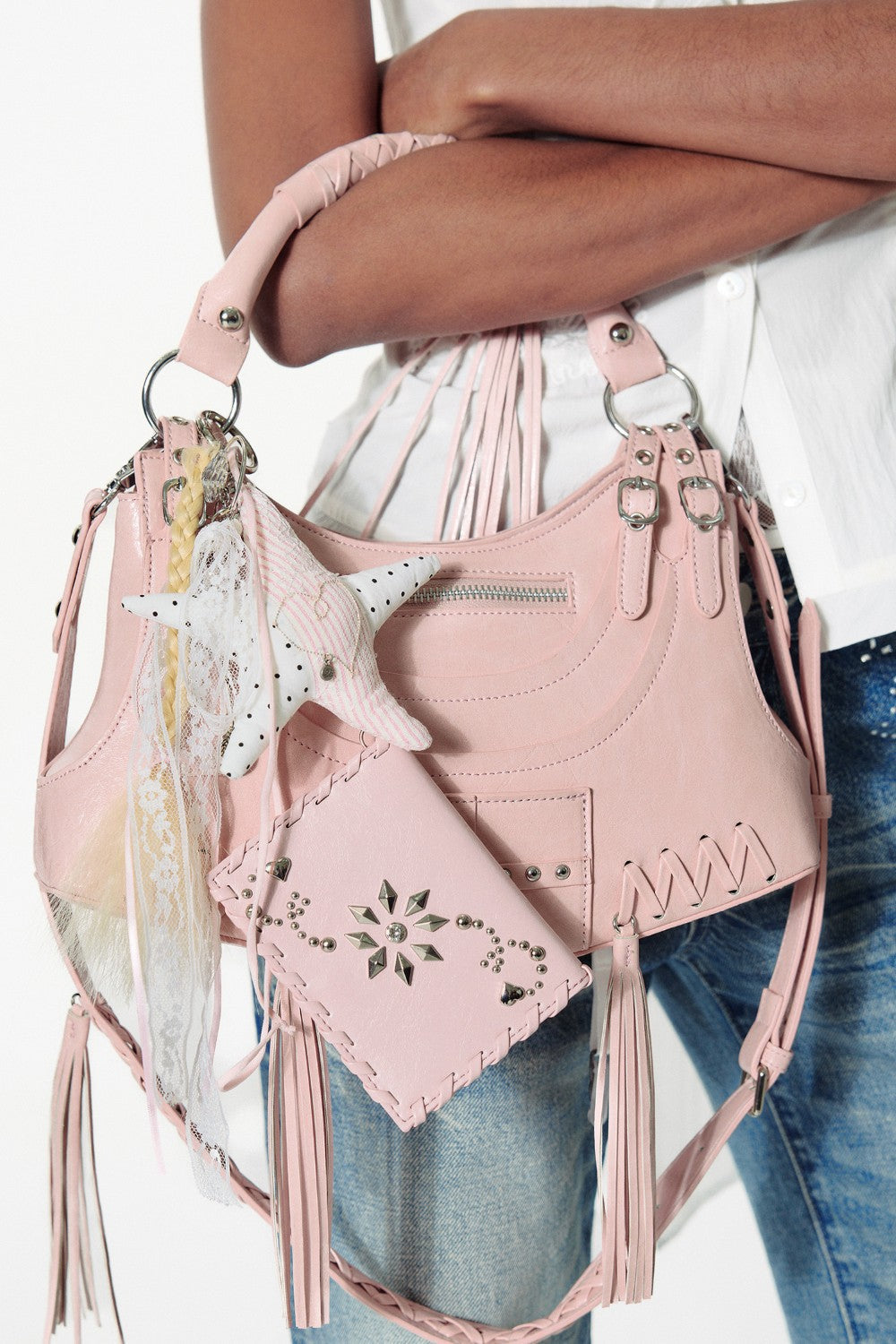 Embroidered Bohemian Fringe Bag