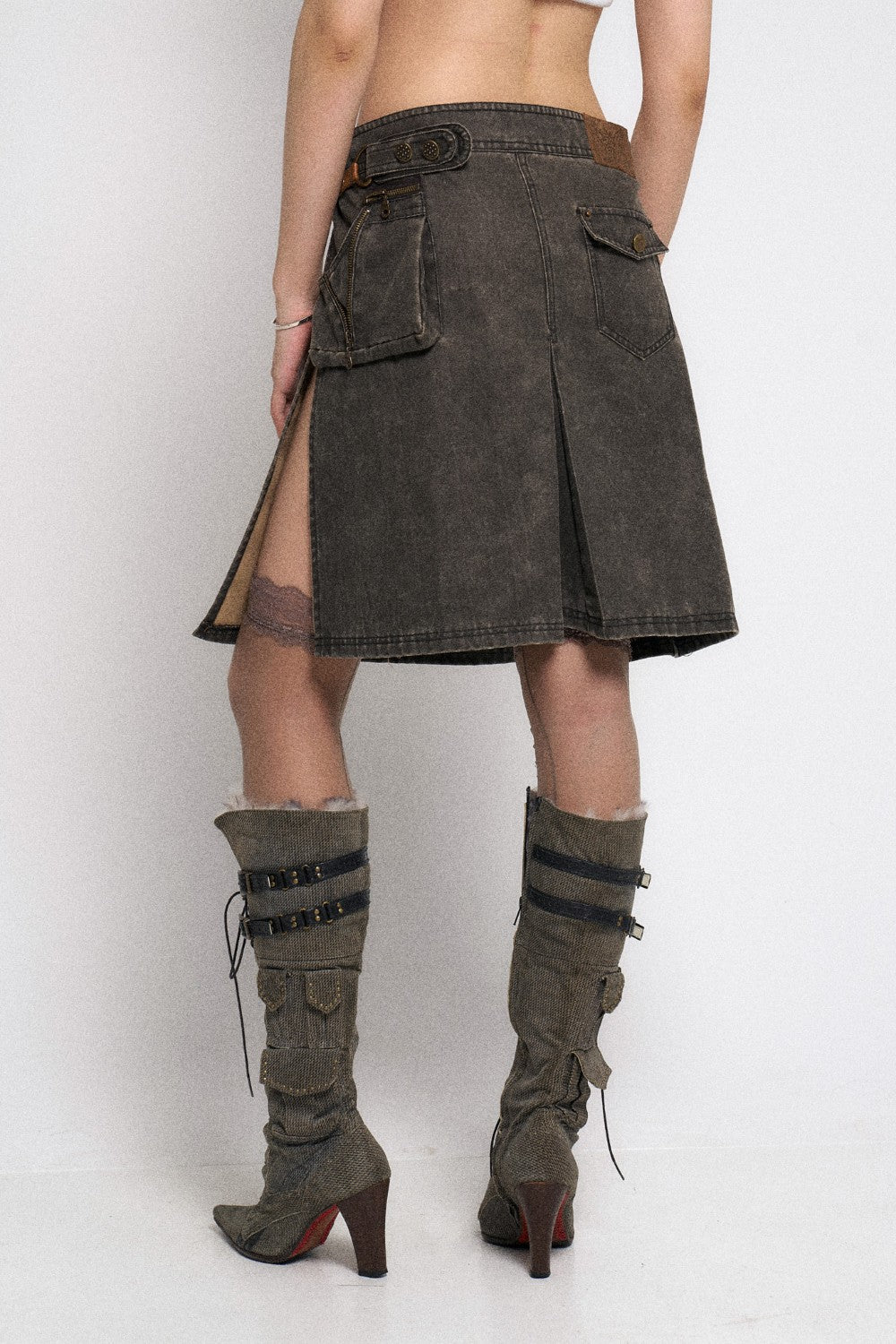 Gothic Mini Skirt with Zipper Details