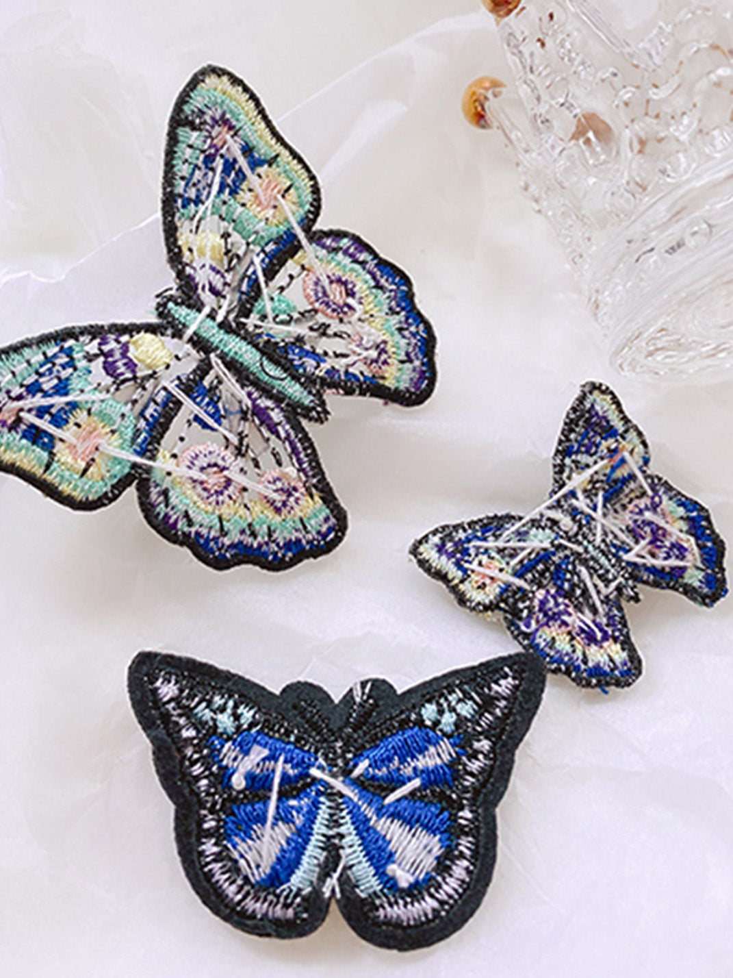 Embroidered Butterfly Pearl Socks