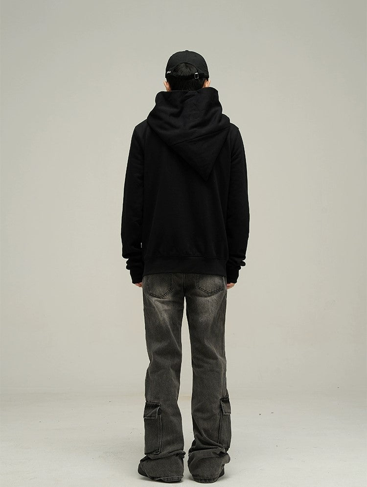 Modern Edge Diagonal Zipper Hoodie - chiclara