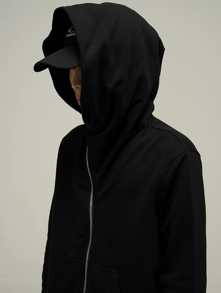 Modern Edge Diagonal Zipper Hoodie - chiclara