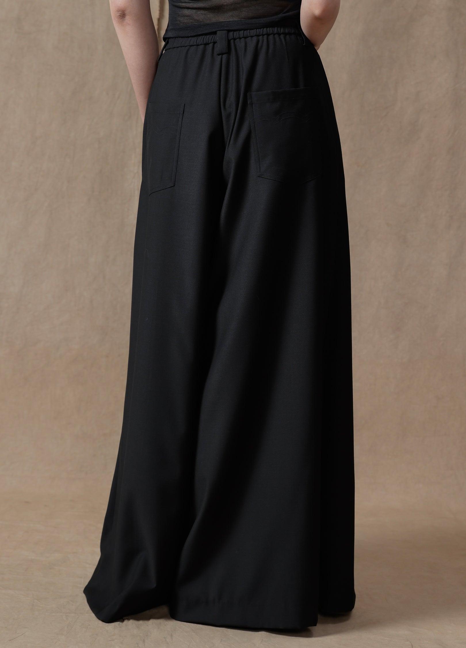 Ultra-Wide Double Waistband Trousers - chiclara